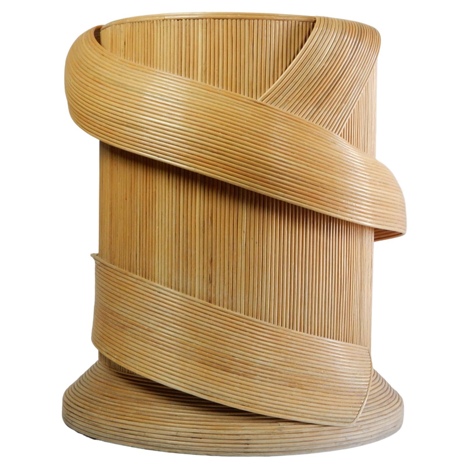 Artisan Sculptural Pencil Reed Rattan Dining or Center Table at 1stDibs