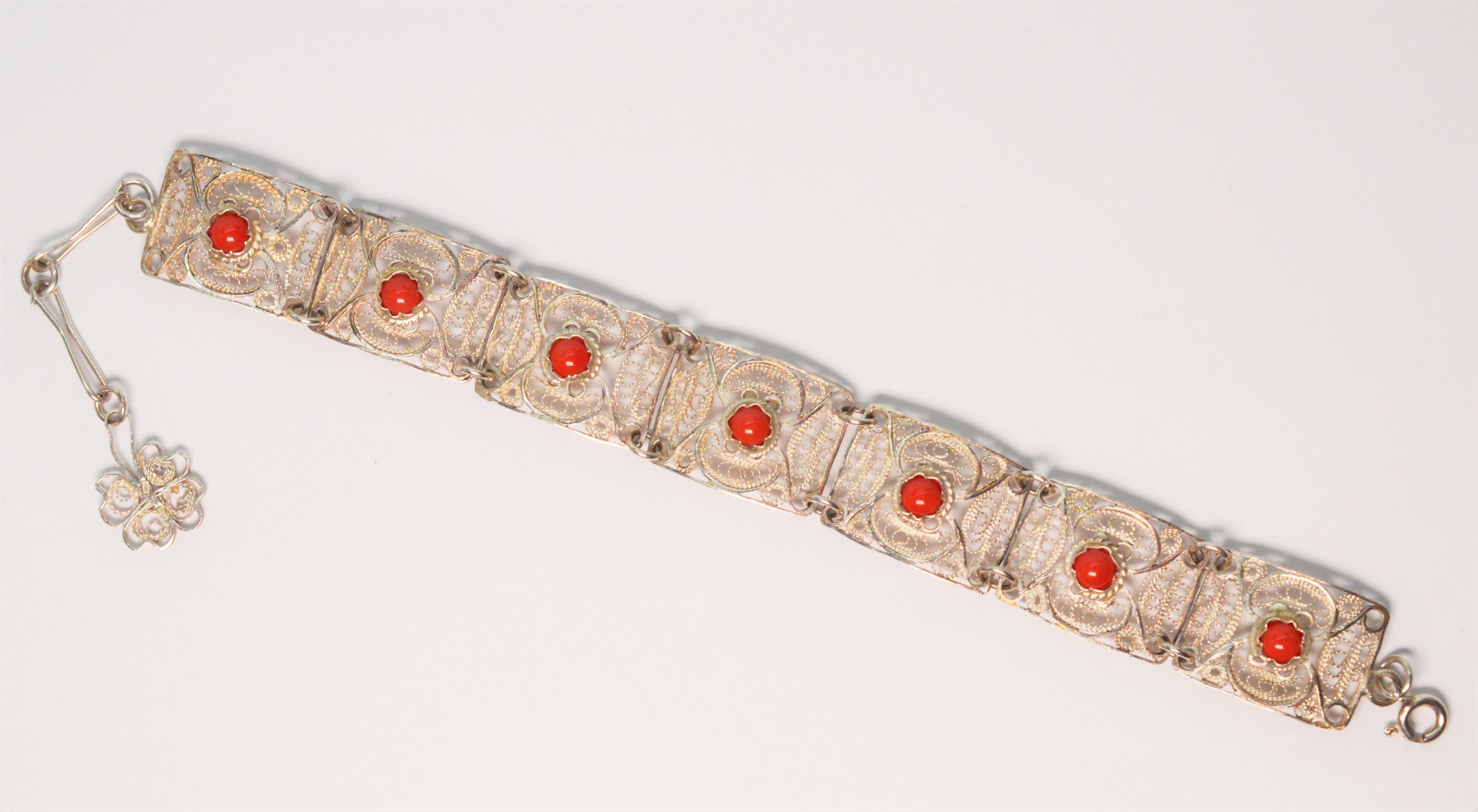 sterling silver carnelian bracelet