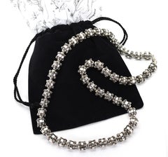 Artisan Sterling Silver Floral Bead Necklace