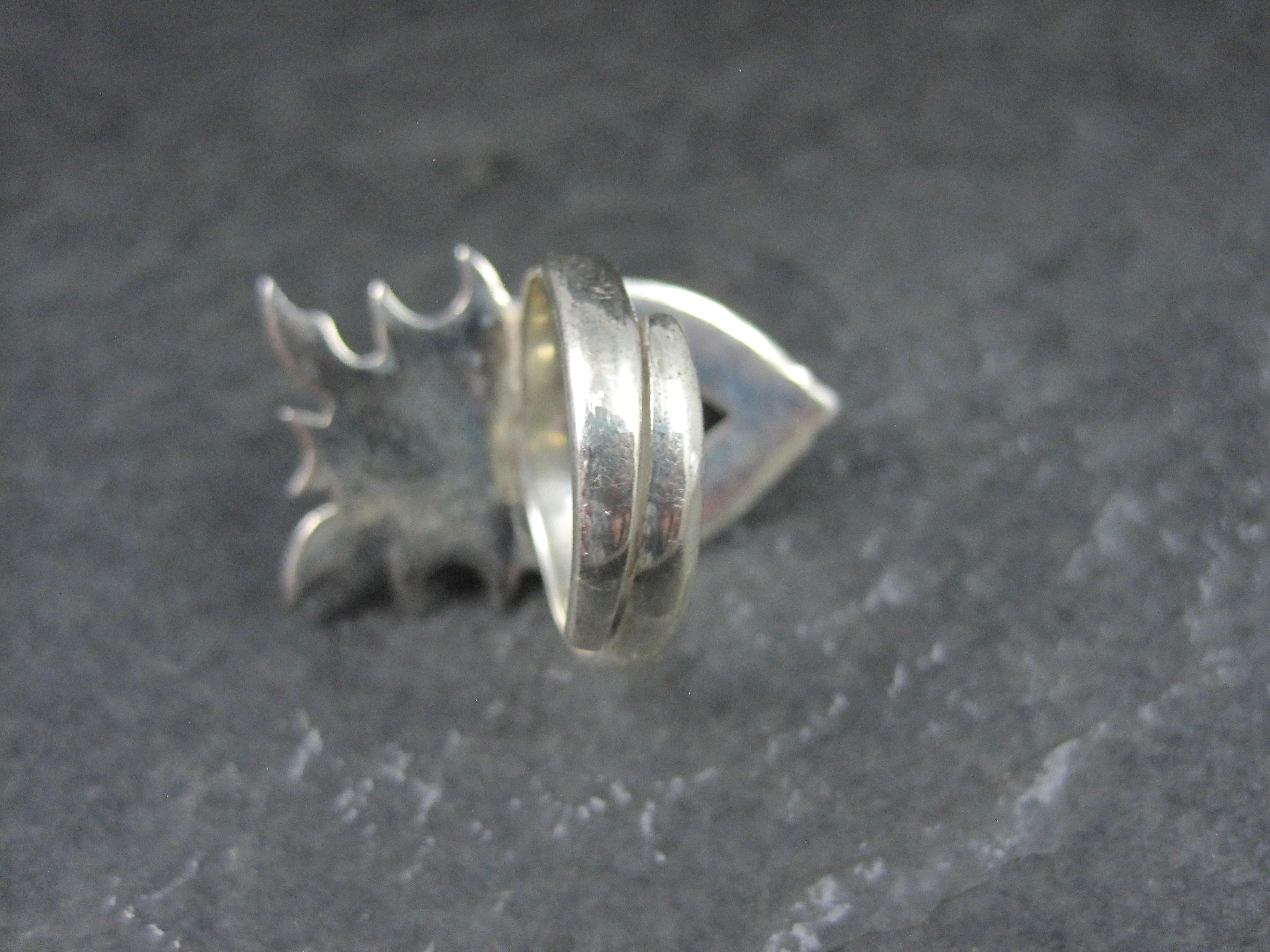 Bague chauve-souris en onyx artisanale en argent sterling Sie 8 Neuf - En vente à Webster, SD