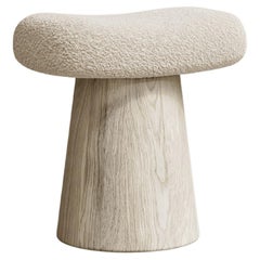 Artisan Stool in French Oak & Dedar Karokorum Bouclé by Paloma Editions