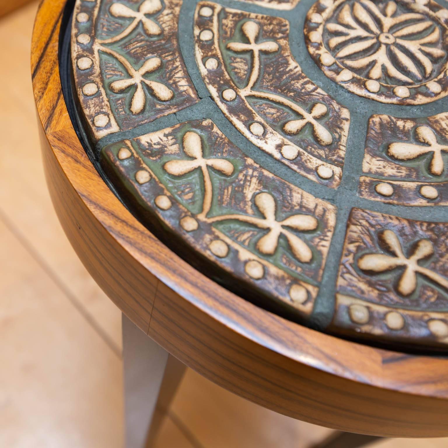 Ebonized Artisan Tile Table For Sale