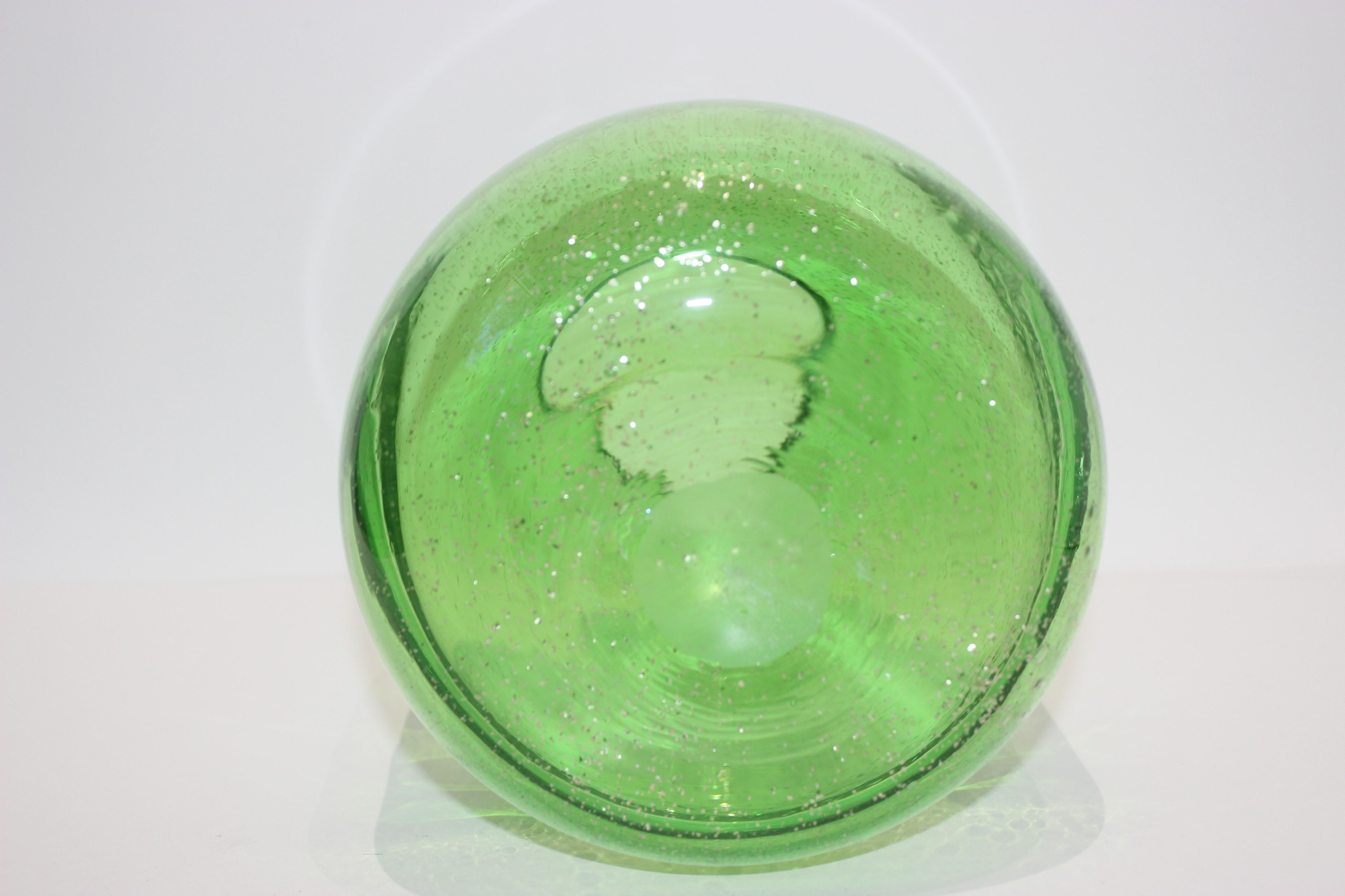 Artisan Translucent Greens Glass Vase 3