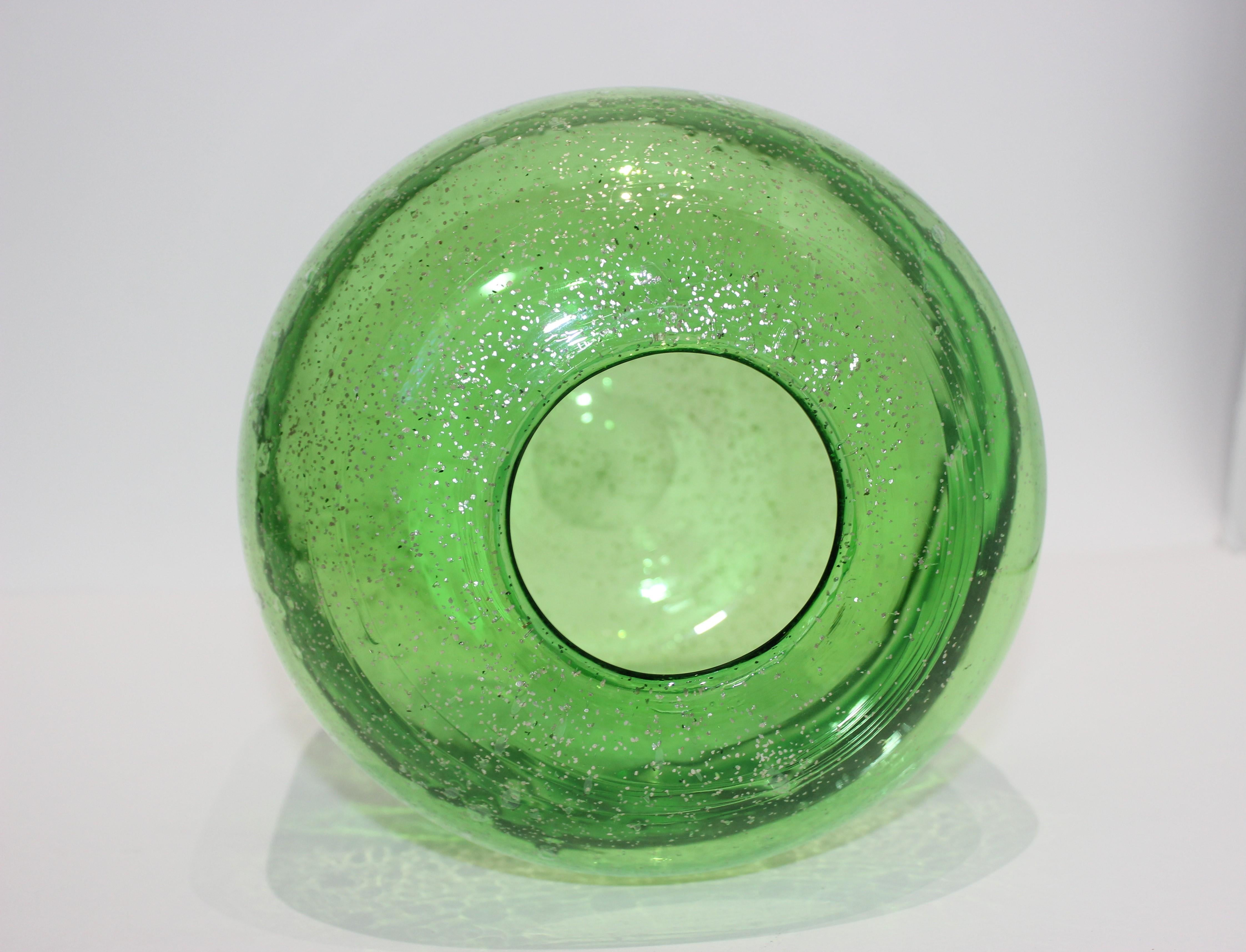 Artisan Translucent Greens Glass Vase 5