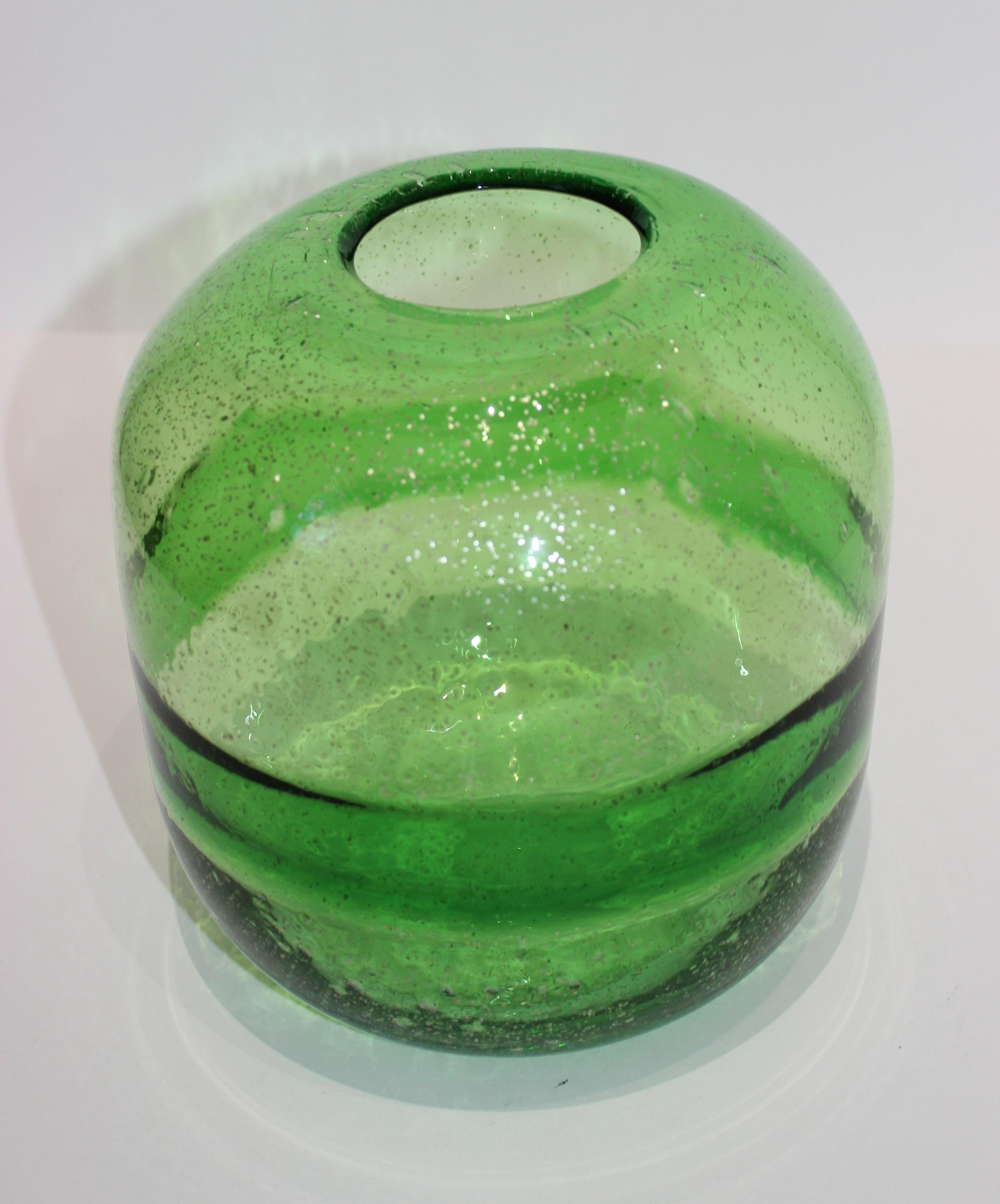 American Artisan Translucent Greens Glass Vase