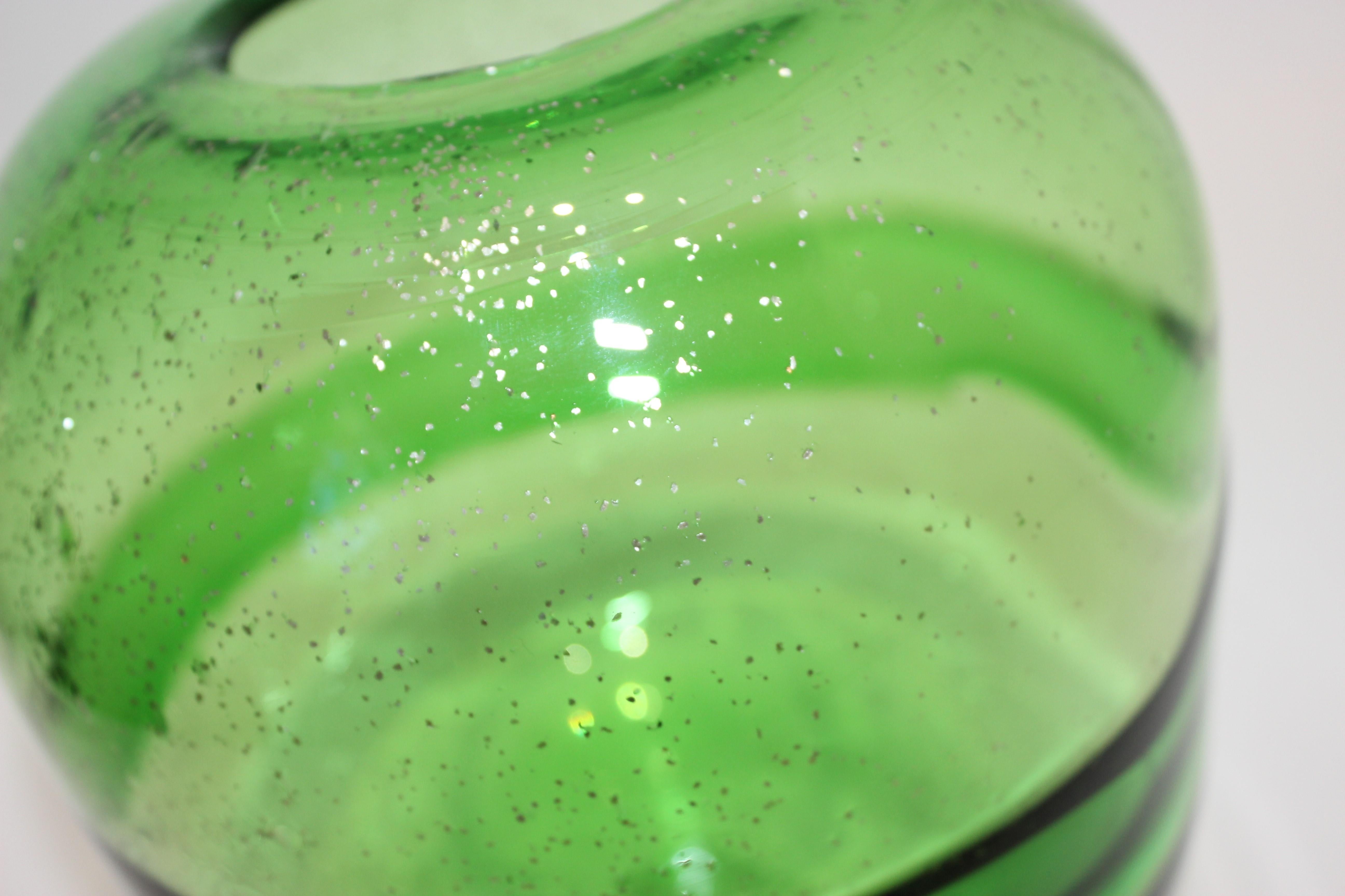 Artisan Translucent Greens Glass Vase 1