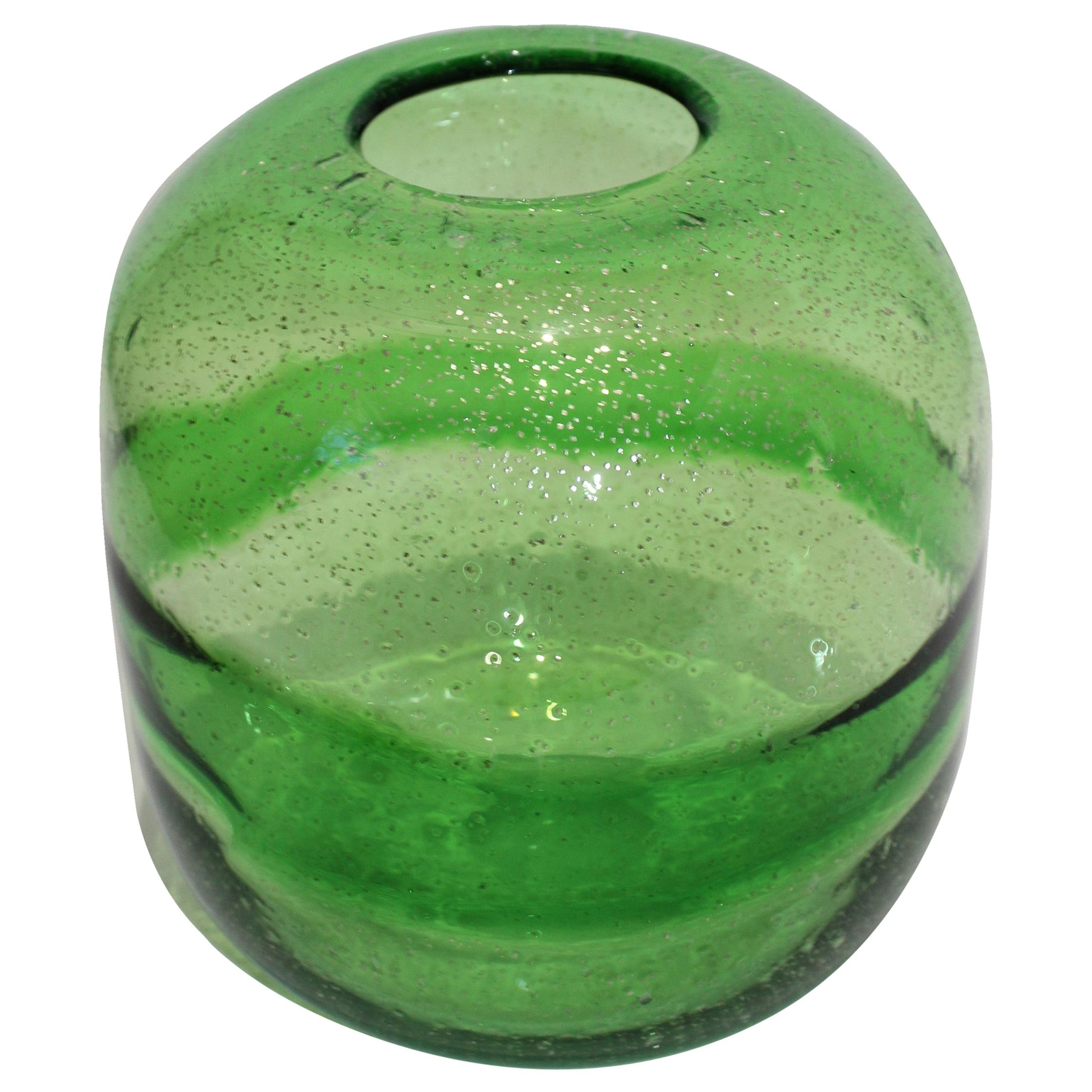 Artisan Translucent Greens Glass Vase