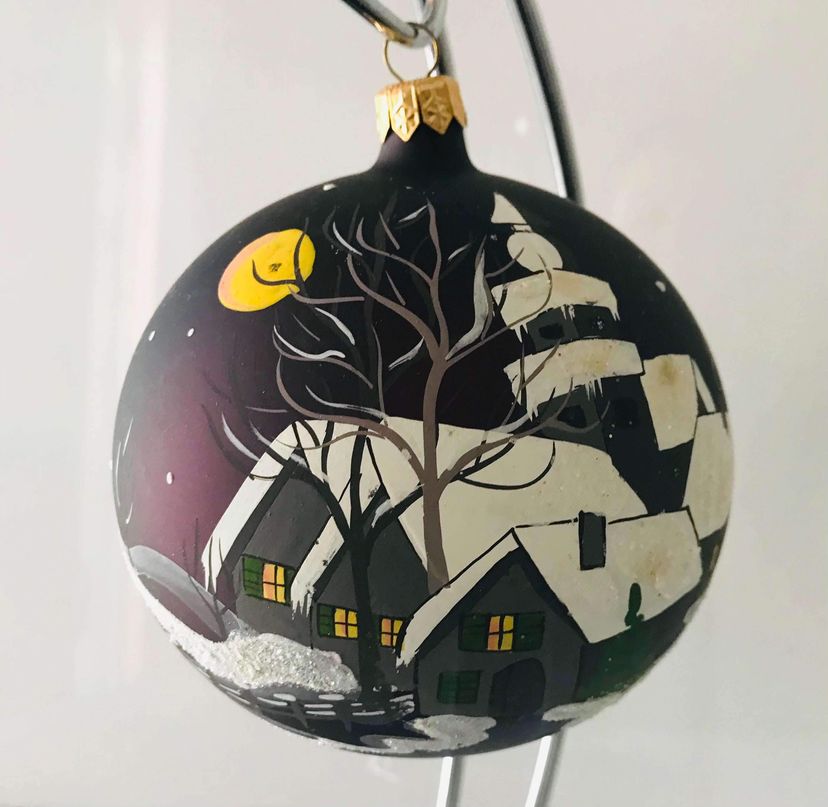 Artisan Vintage Europäisches geblasenes Glas Jumbo Weihnachtsornament