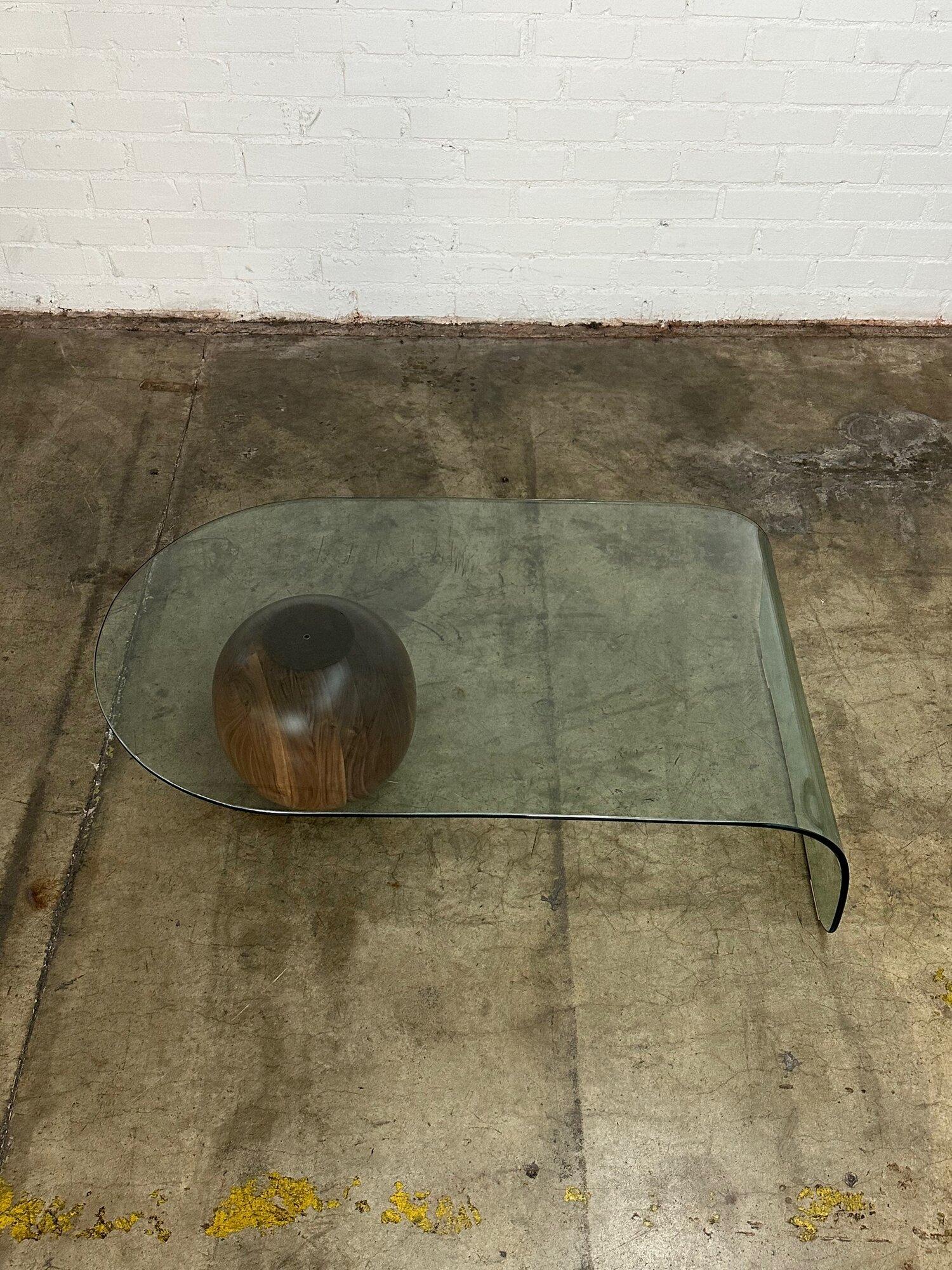 20th Century Artisan walnut waterfall coffee table