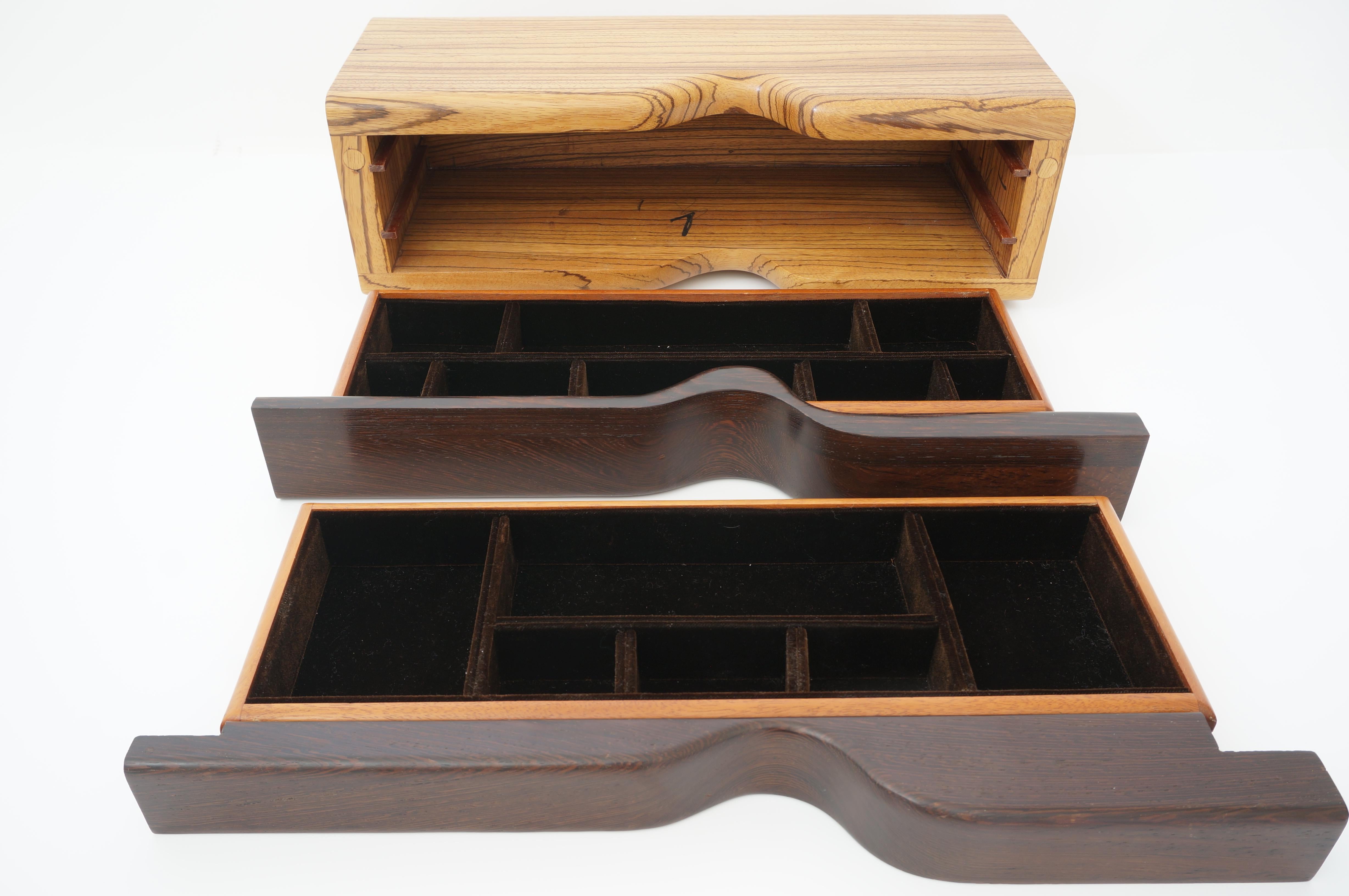 Organic Modern Artisan Wood Jewelry Box