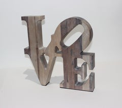 Artisan Wood Sculpture after Robert Indiana's Love