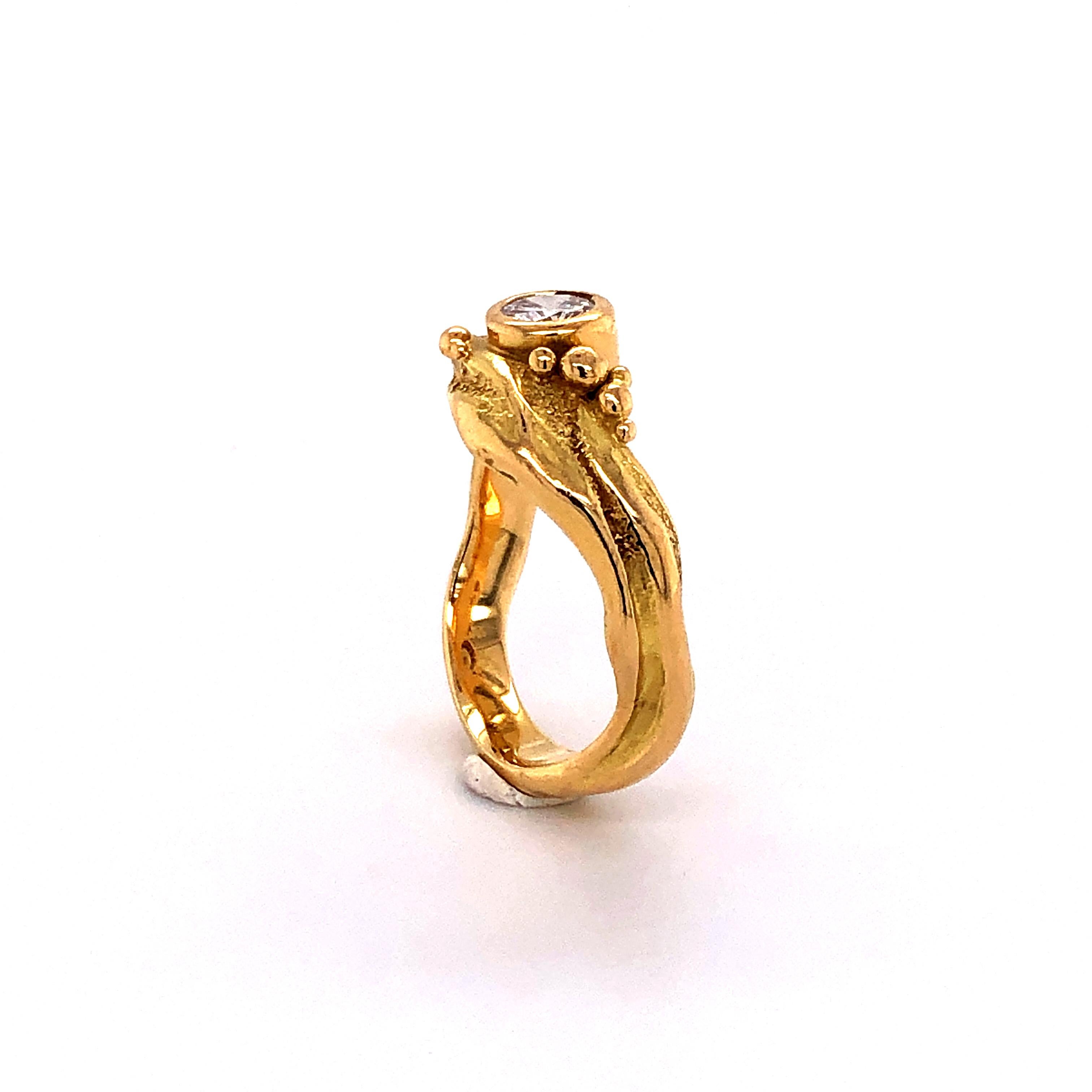 Artisan Yellow Gold Ring with Diamond 5