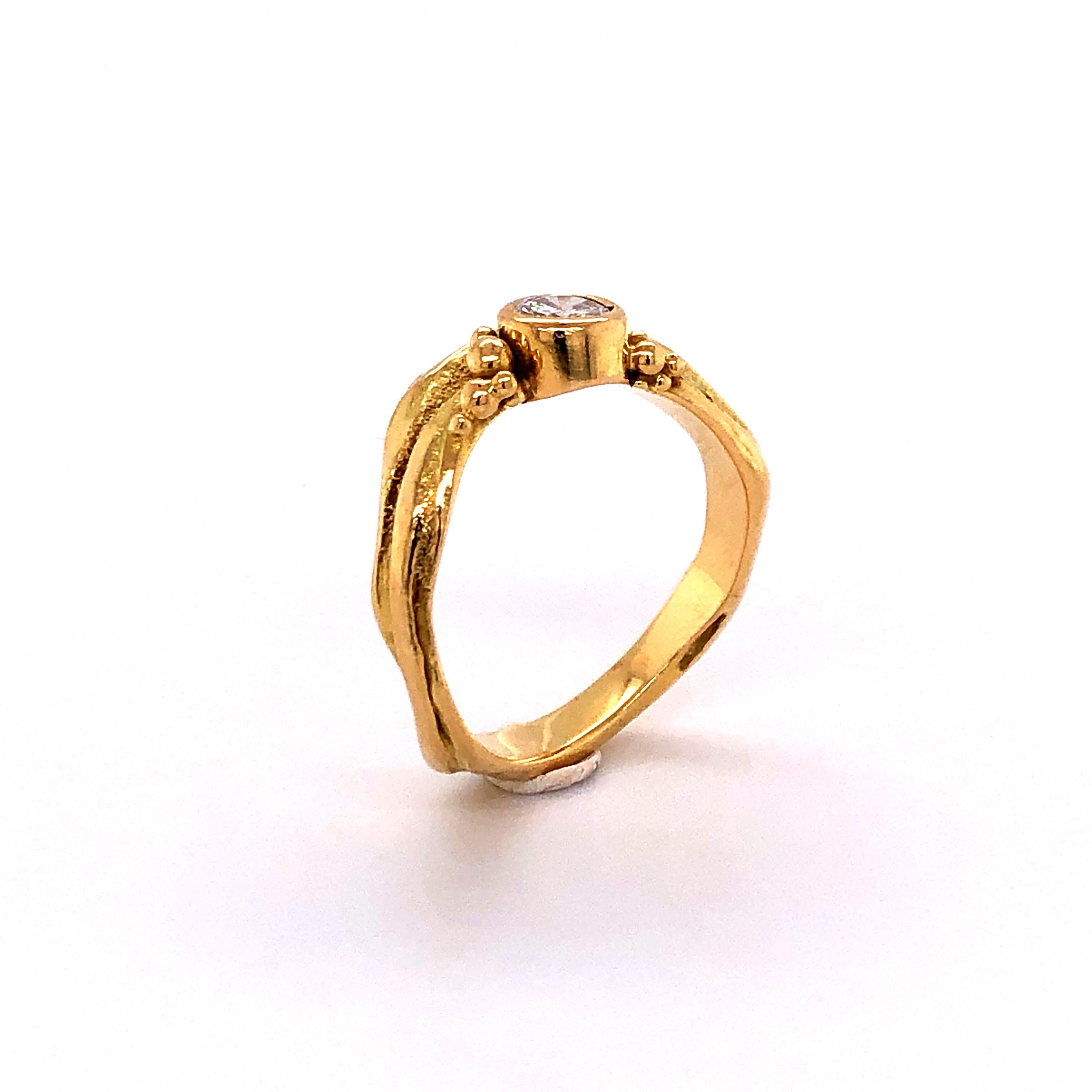 Artisan Yellow Gold Ring with Diamond 7