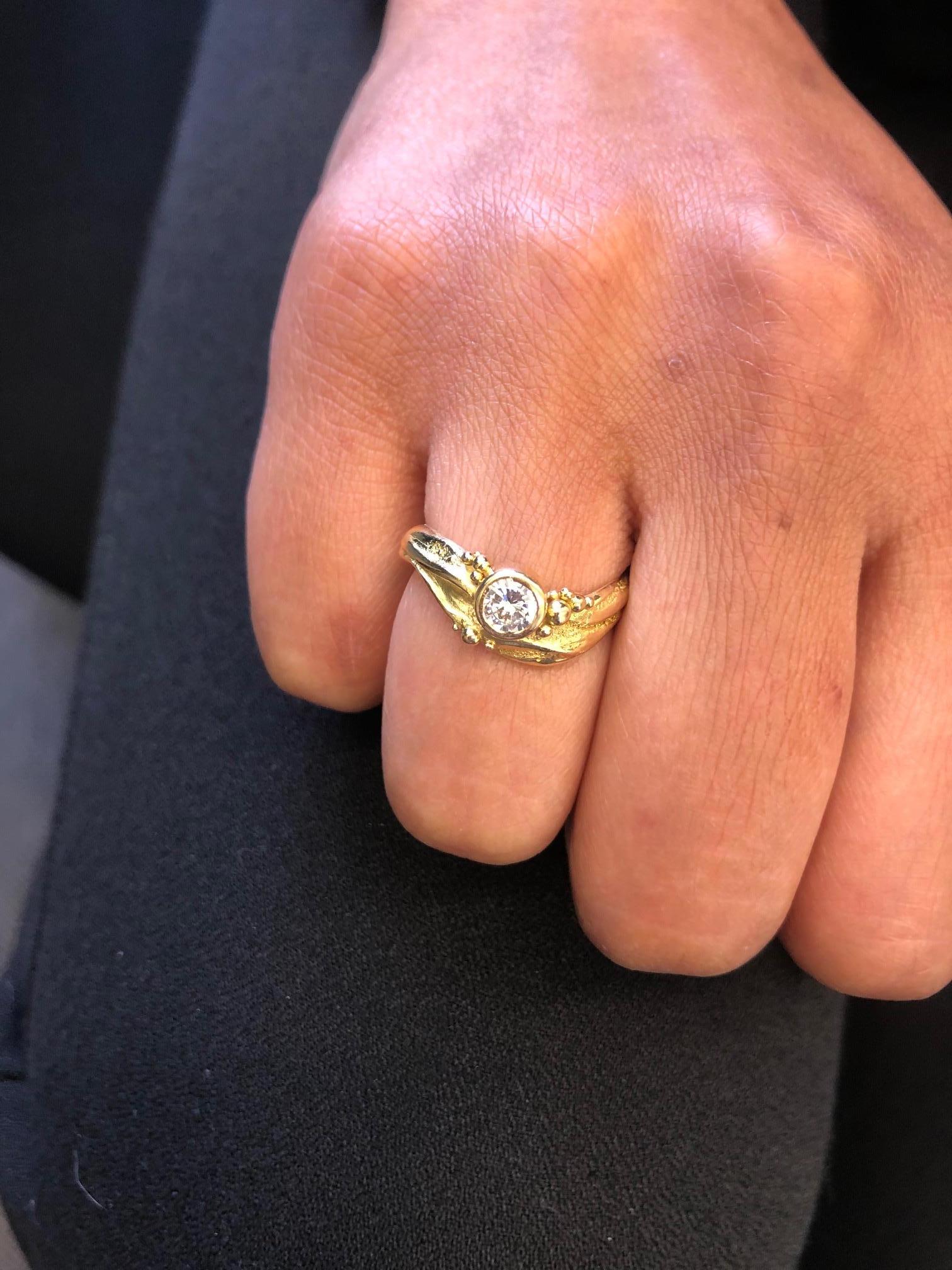 Artisan Yellow Gold Ring with Diamond 8