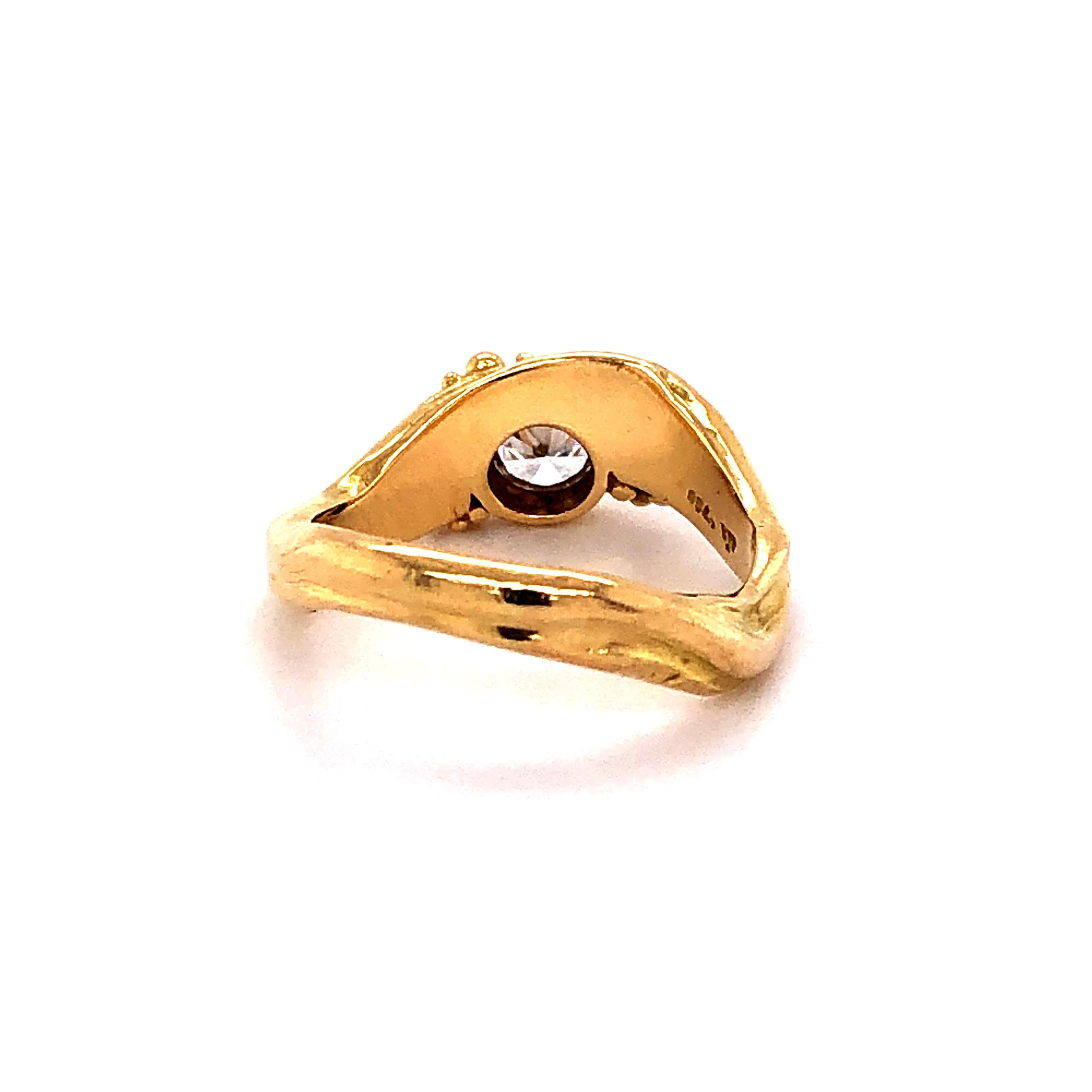 Artisan Yellow Gold Ring with Diamond 1