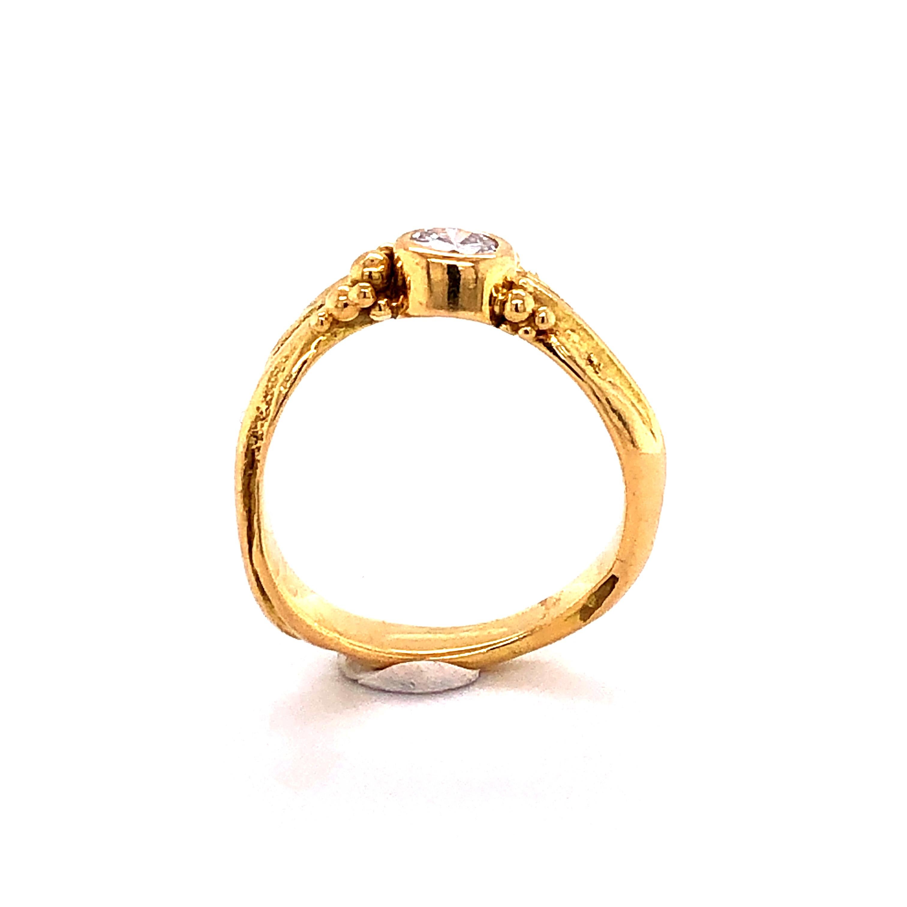 Artisan Yellow Gold Ring with Diamond 3