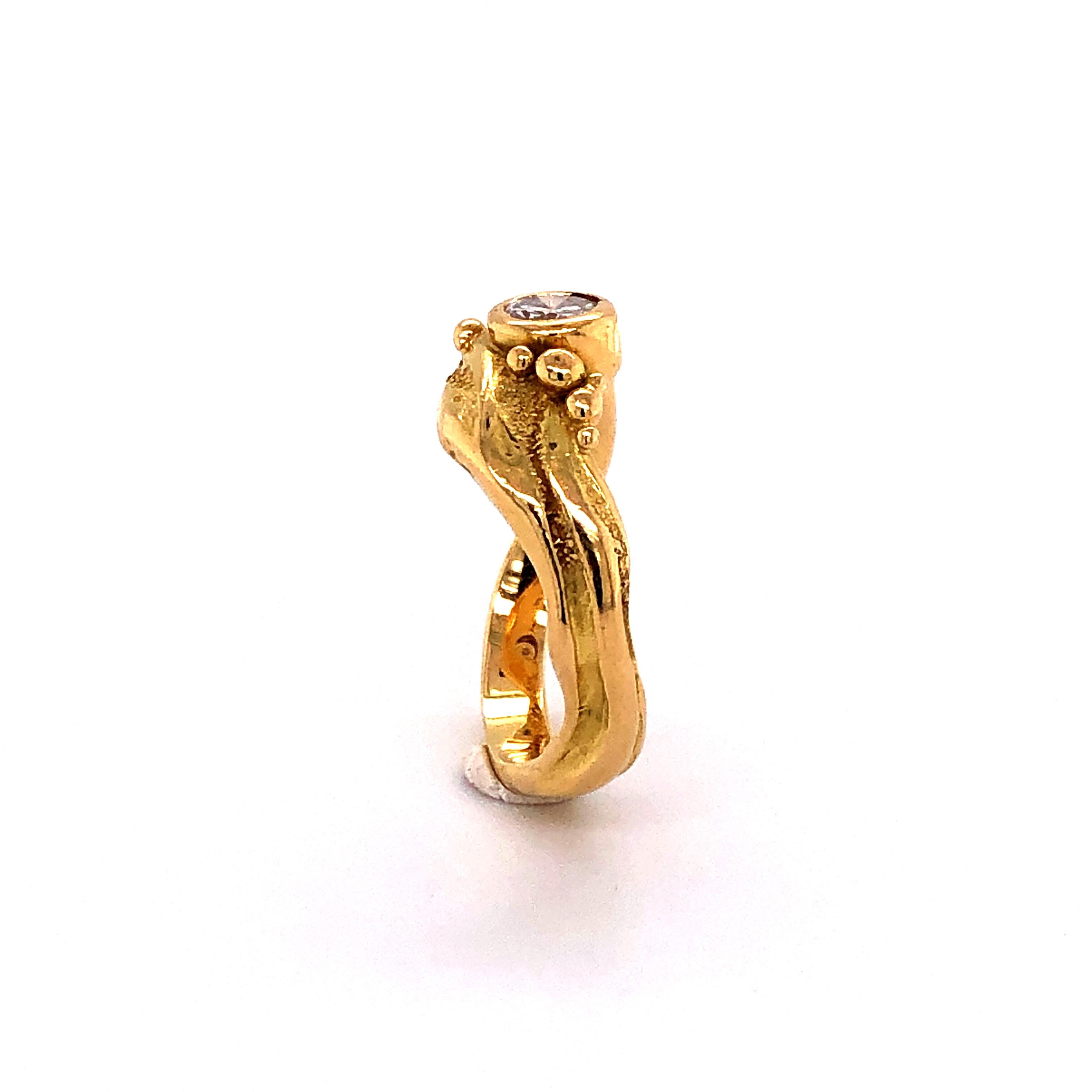 Artisan Yellow Gold Ring with Diamond 4