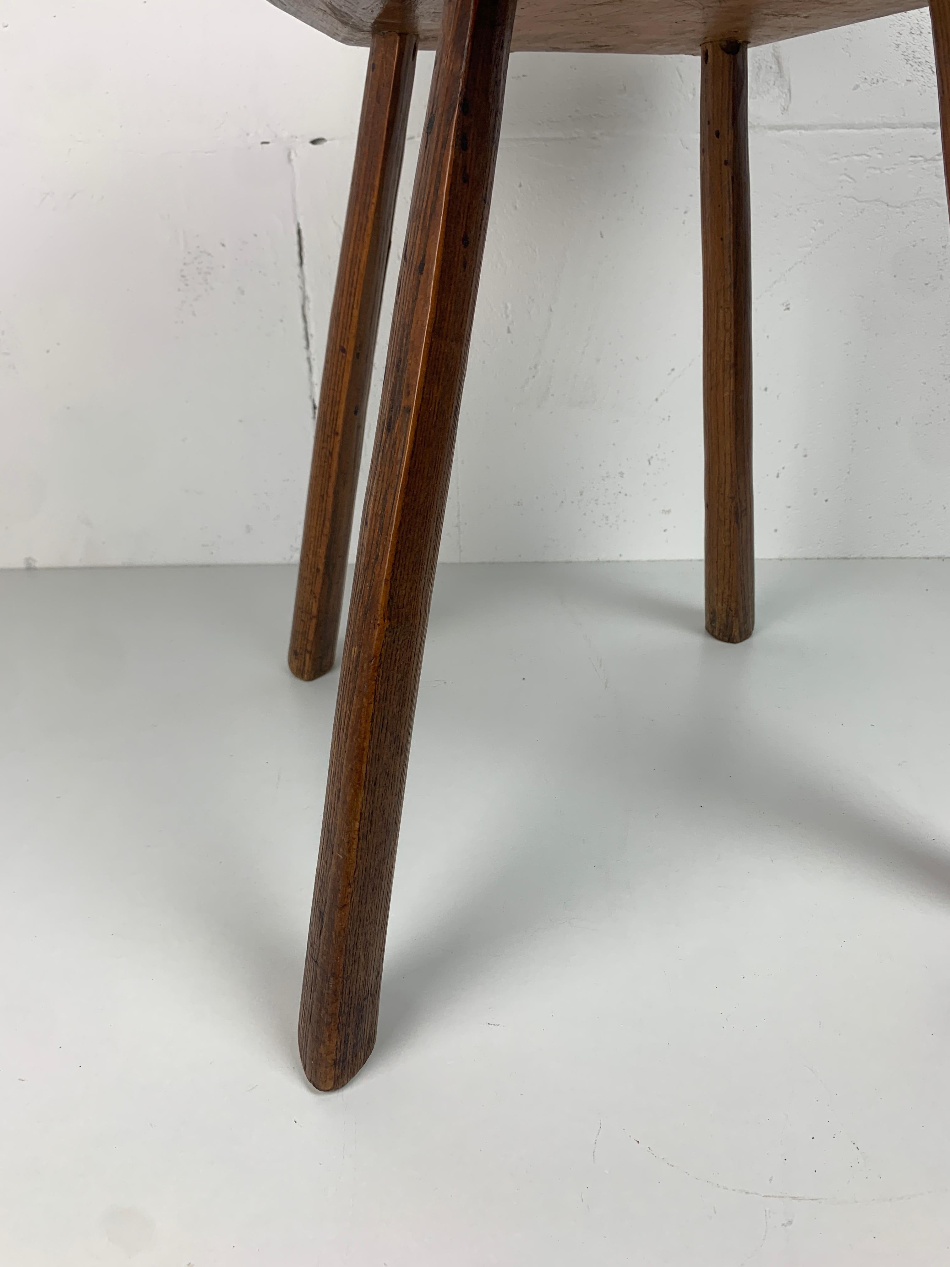 Artisanaal antique hand crafted brutalist farm house side chair, Dutch For Sale 4