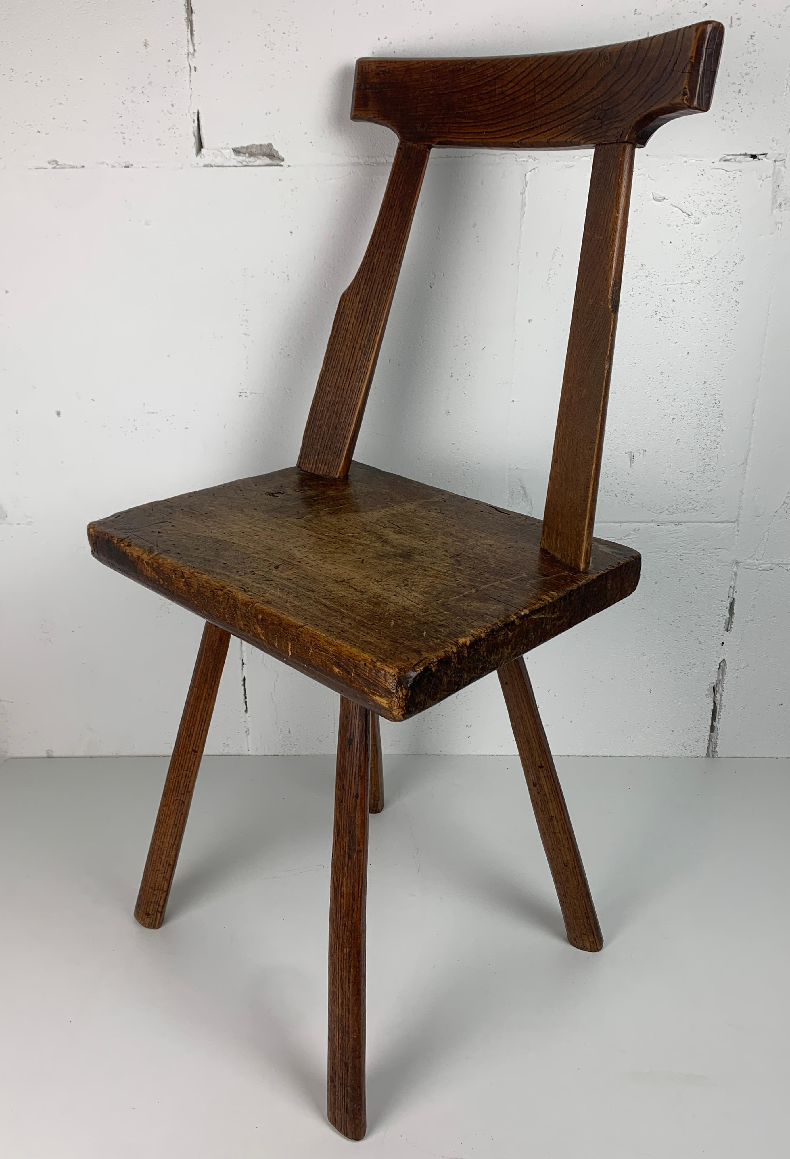 Gorgeously patinated early artisanal farm house chair. This chair came to us as Dutch so we've kept that attribution but needless to say overtime could have come from multiple other countries such as France for example. In these cases it really