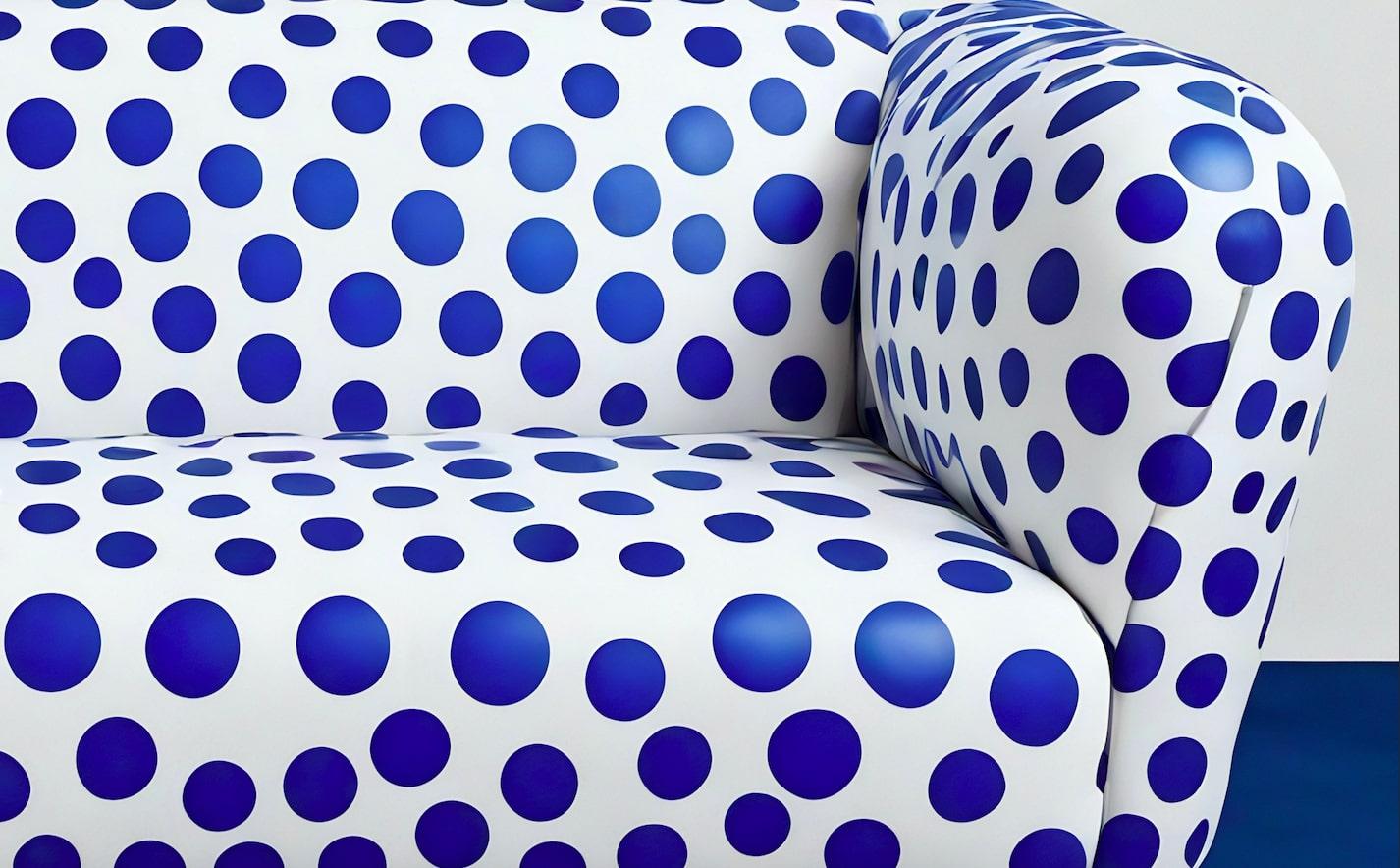 Sofá 3 plazas Polkadot Azul Artesanal Indio en venta