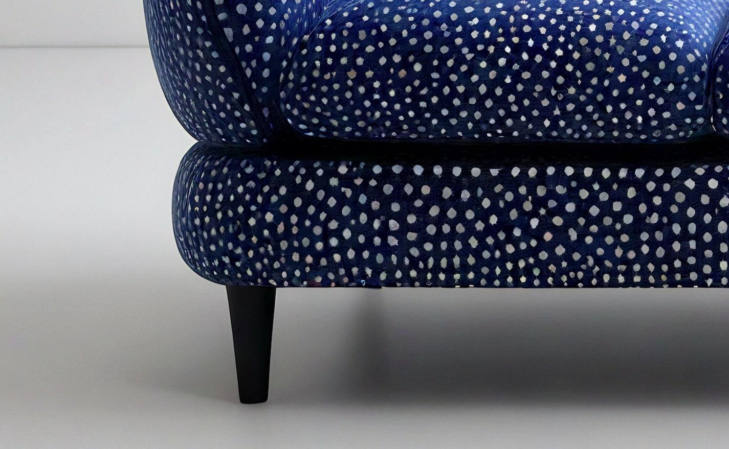 Sofá 3 plazas Polkadot Azul Artesanal Indio en venta