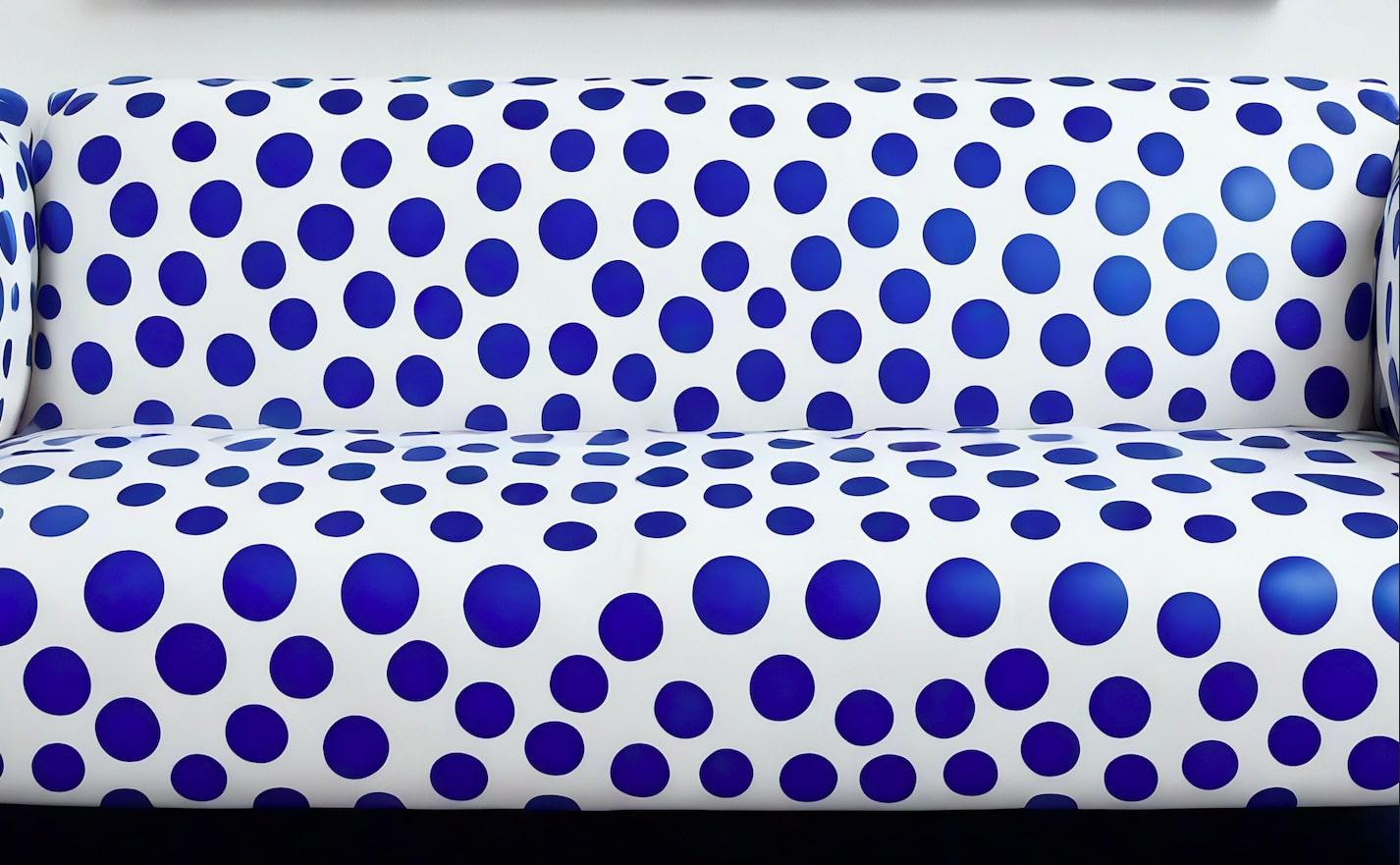 Sofá 3 plazas Polkadot Azul Artesanal Hecho a mano en venta