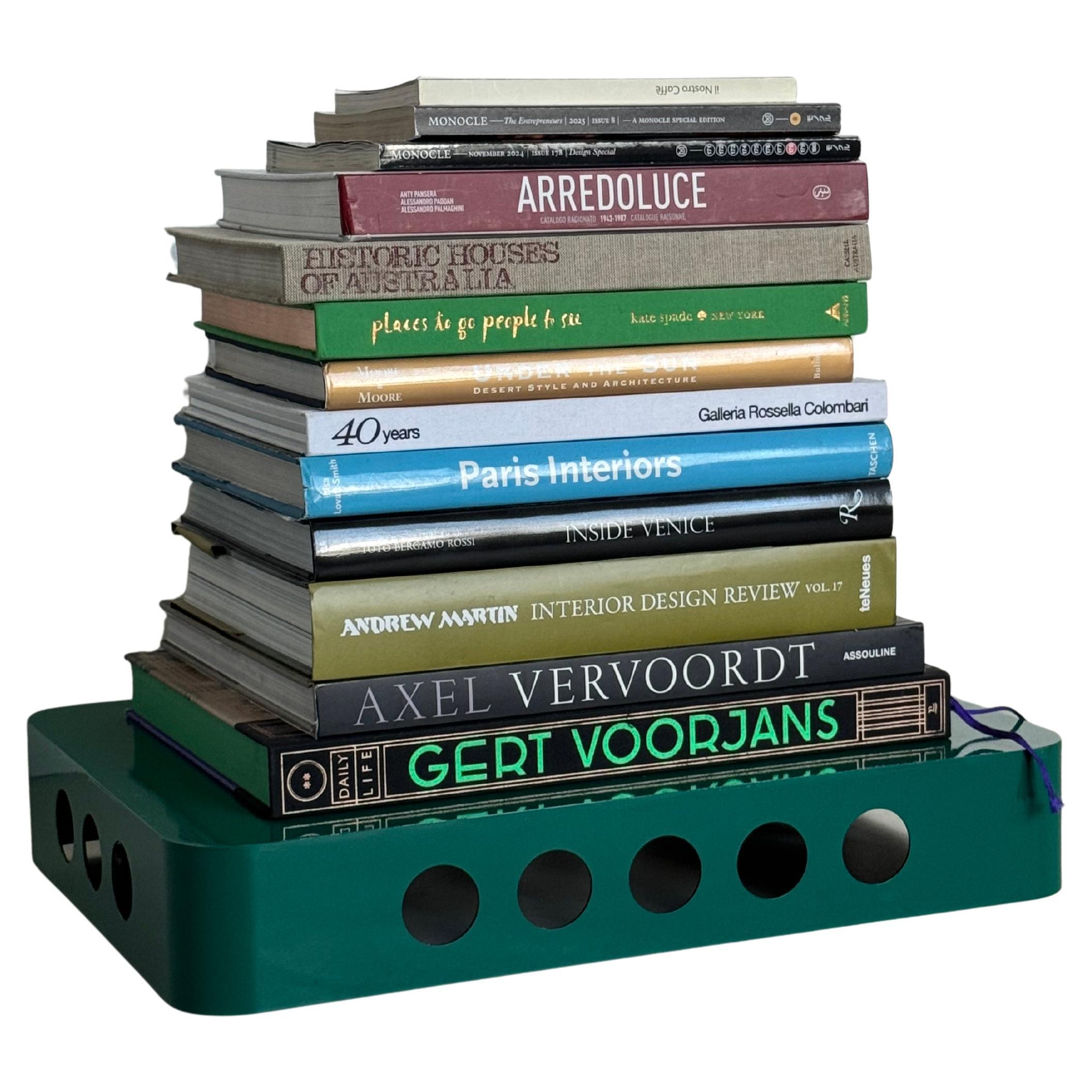 Artisanal 

Bookboard

- side table, bookshelf with wheels, bright green For Sale