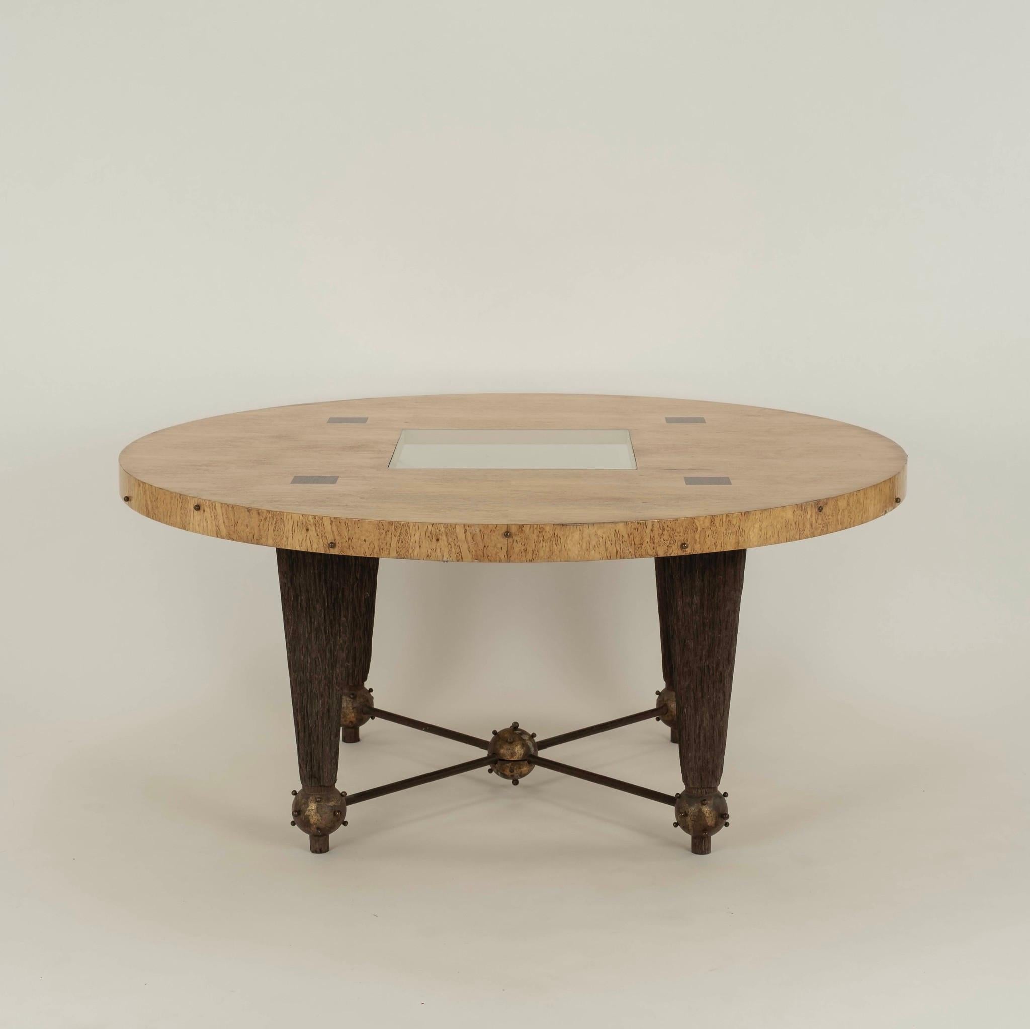 20th Century French Artisanal Brutalist Dining Table For Sale