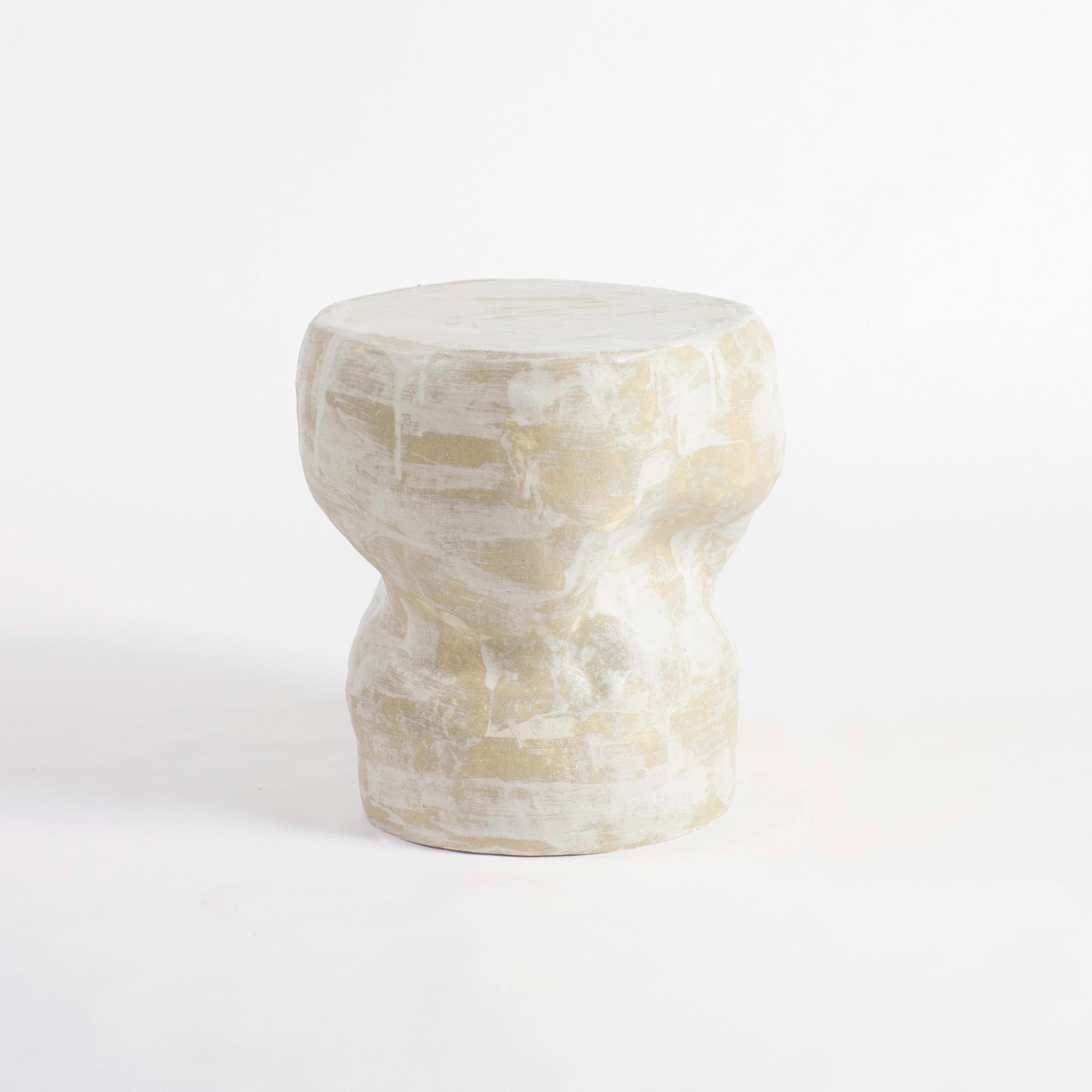 Contemporary Artisanal Ceramic Side Table  For Sale