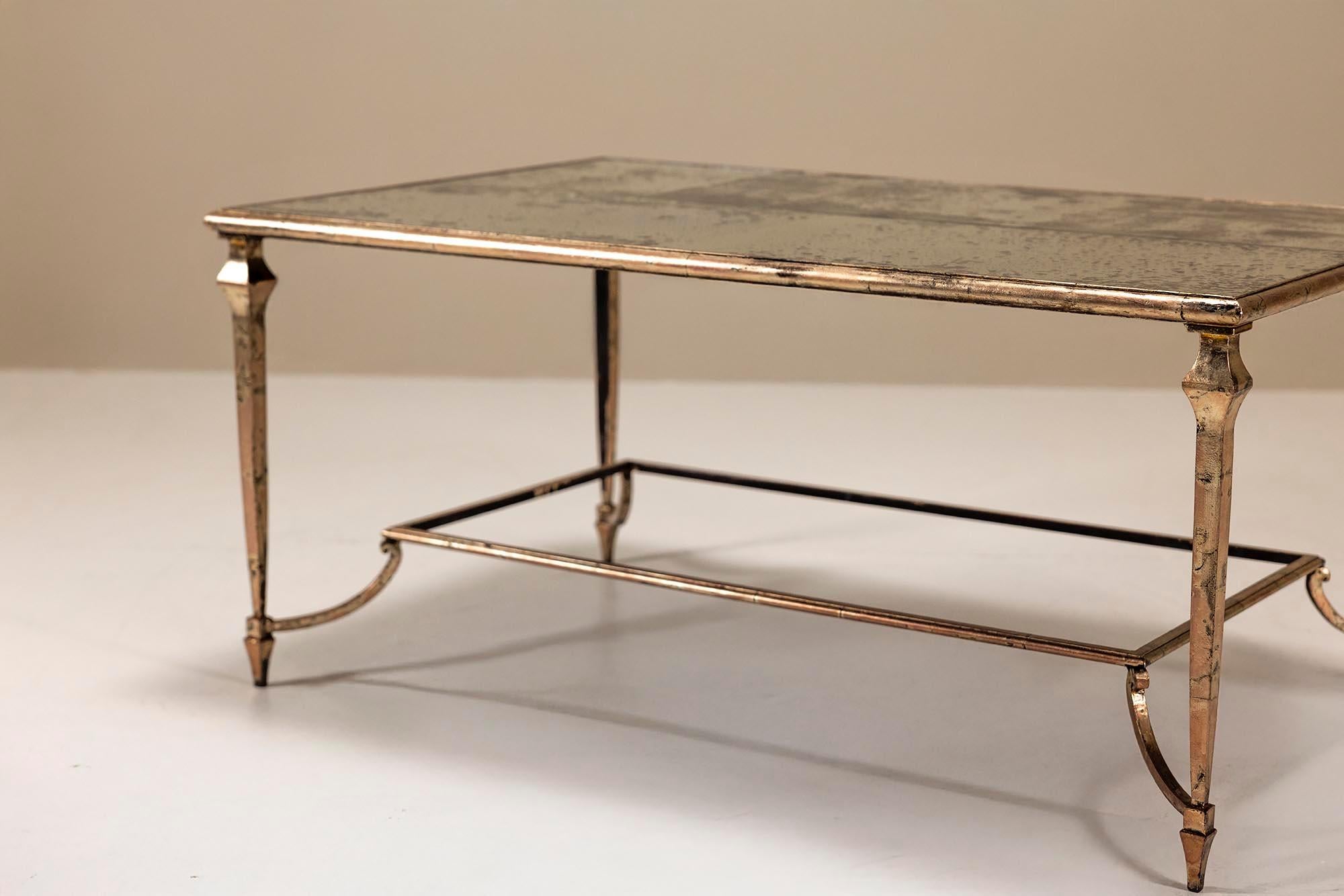 Artisanal Coffee Table in the Style of Maison Jansen For Sale 4
