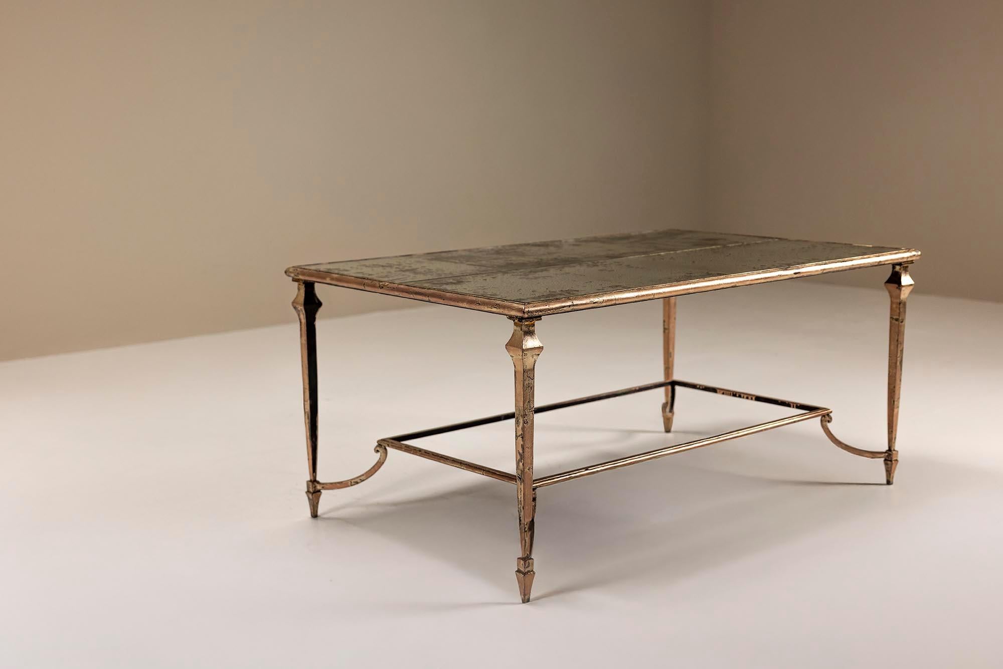 Artisanal Coffee Table in the Style of Maison Jansen For Sale 1