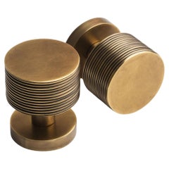 Artisanal door handle knobs with rich textures and balanced lines   ø 6 cm x H 7