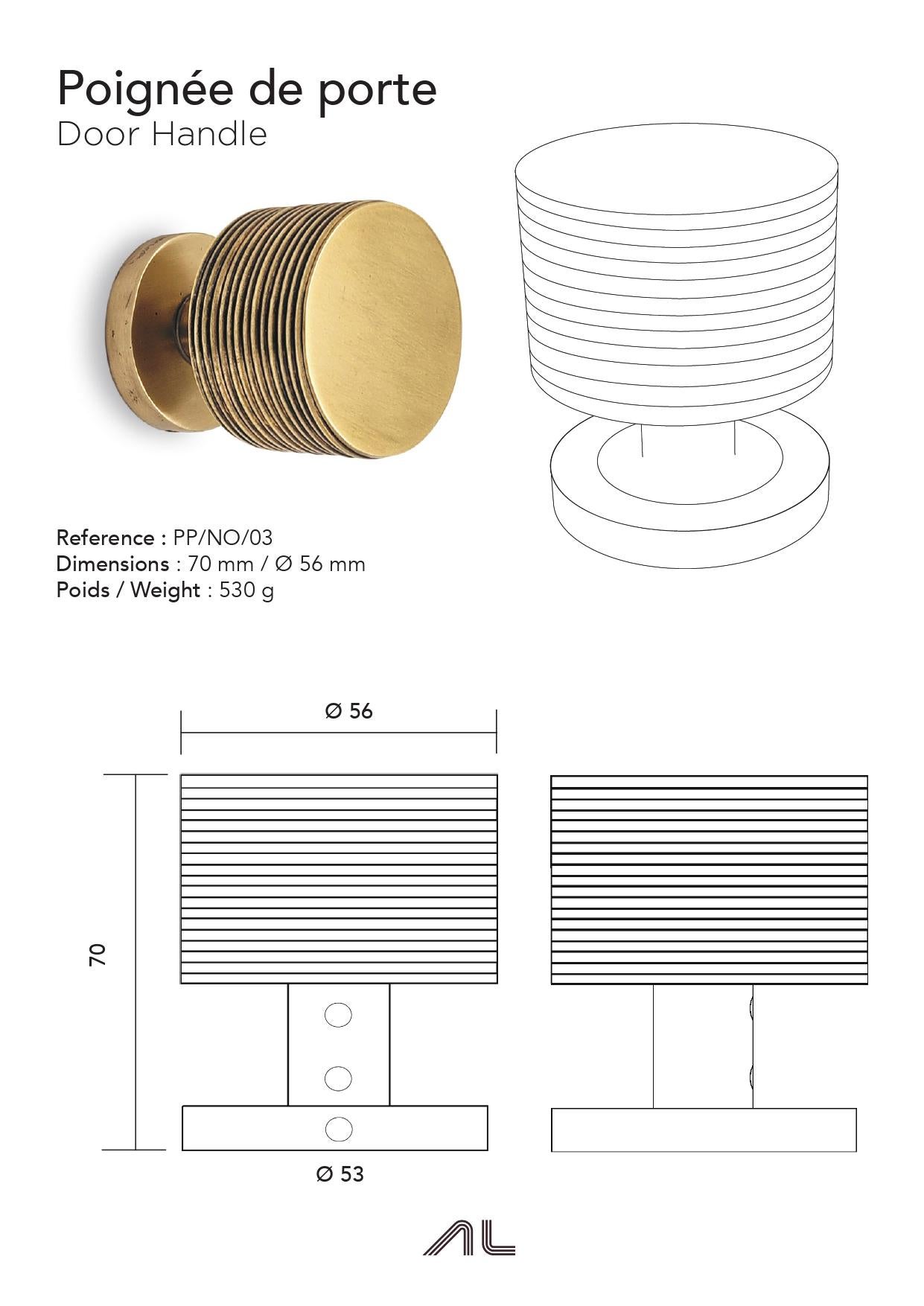 XXIe siècle et contemporain boutons de porte artisanaux aux textures riches et aux lignes équilibrées   ø 6 cm x H 7 en vente