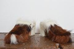 Artisanal Furry 1990’s Cow Skin Platform Mules Clogs - High Heels US 7 / EU 38