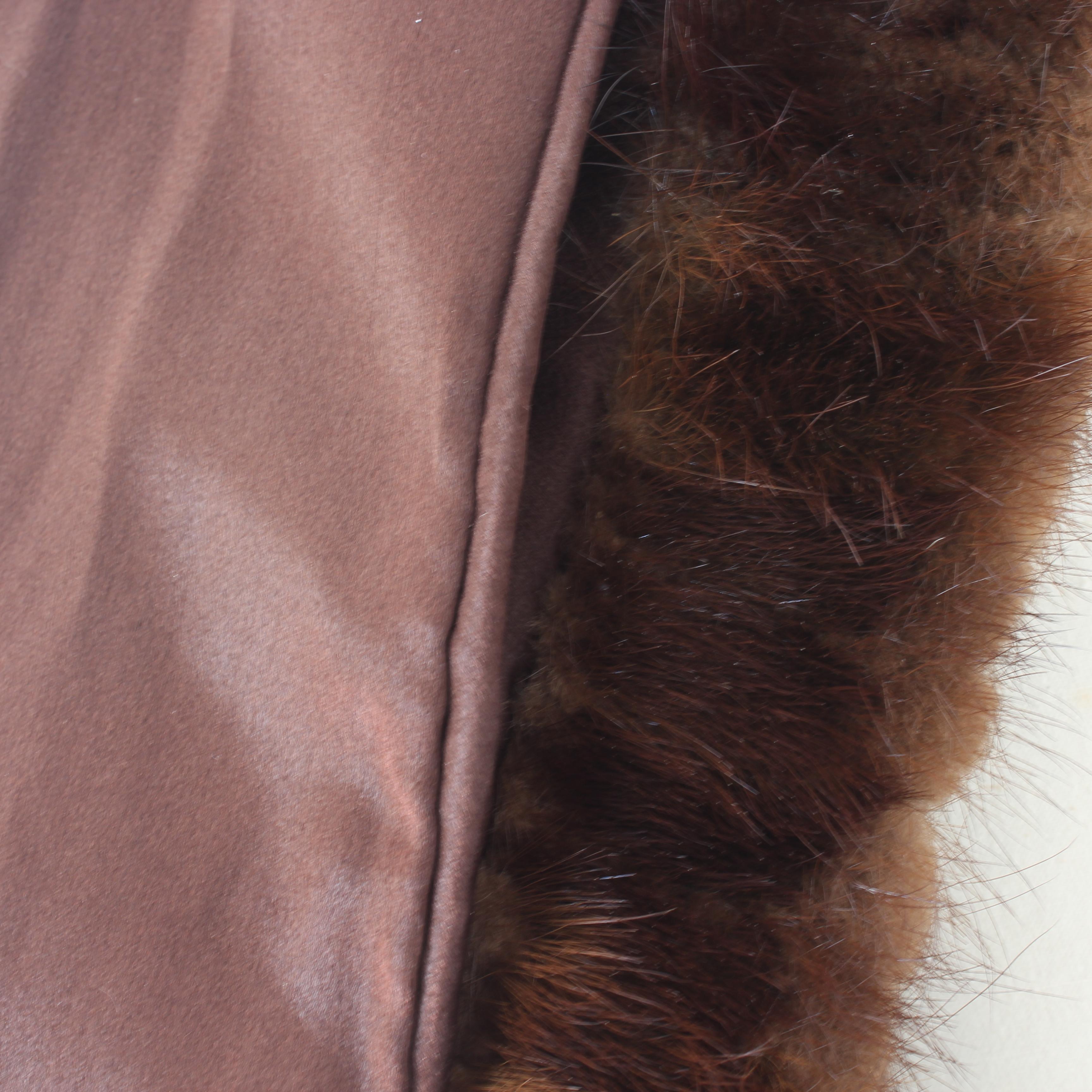 Artisanal French Fur Mink Long Coat Brown Whiskey Vintage 1980 5