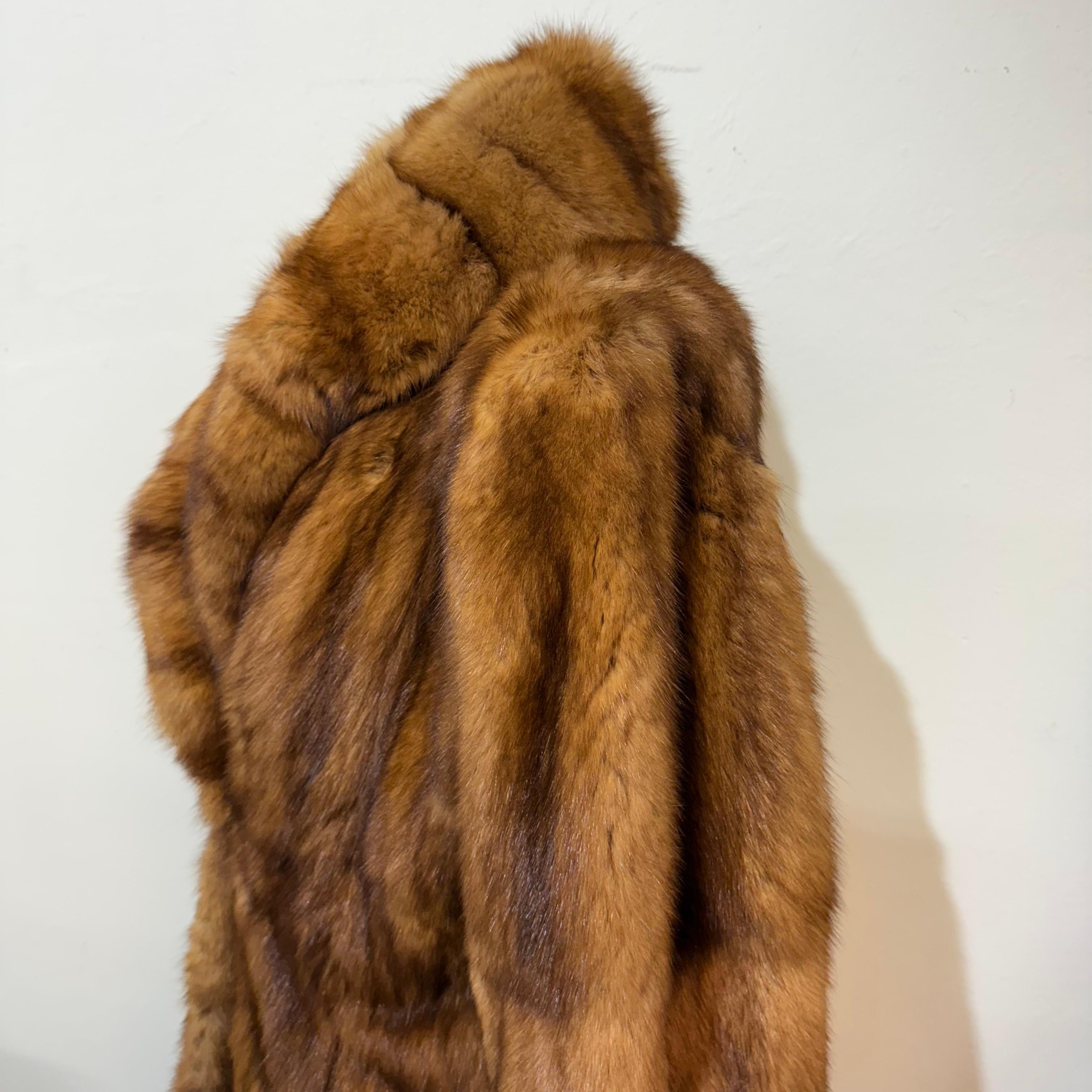 Marrone Artisanal Glalcé Sable Zibeline Long Fur Coat M