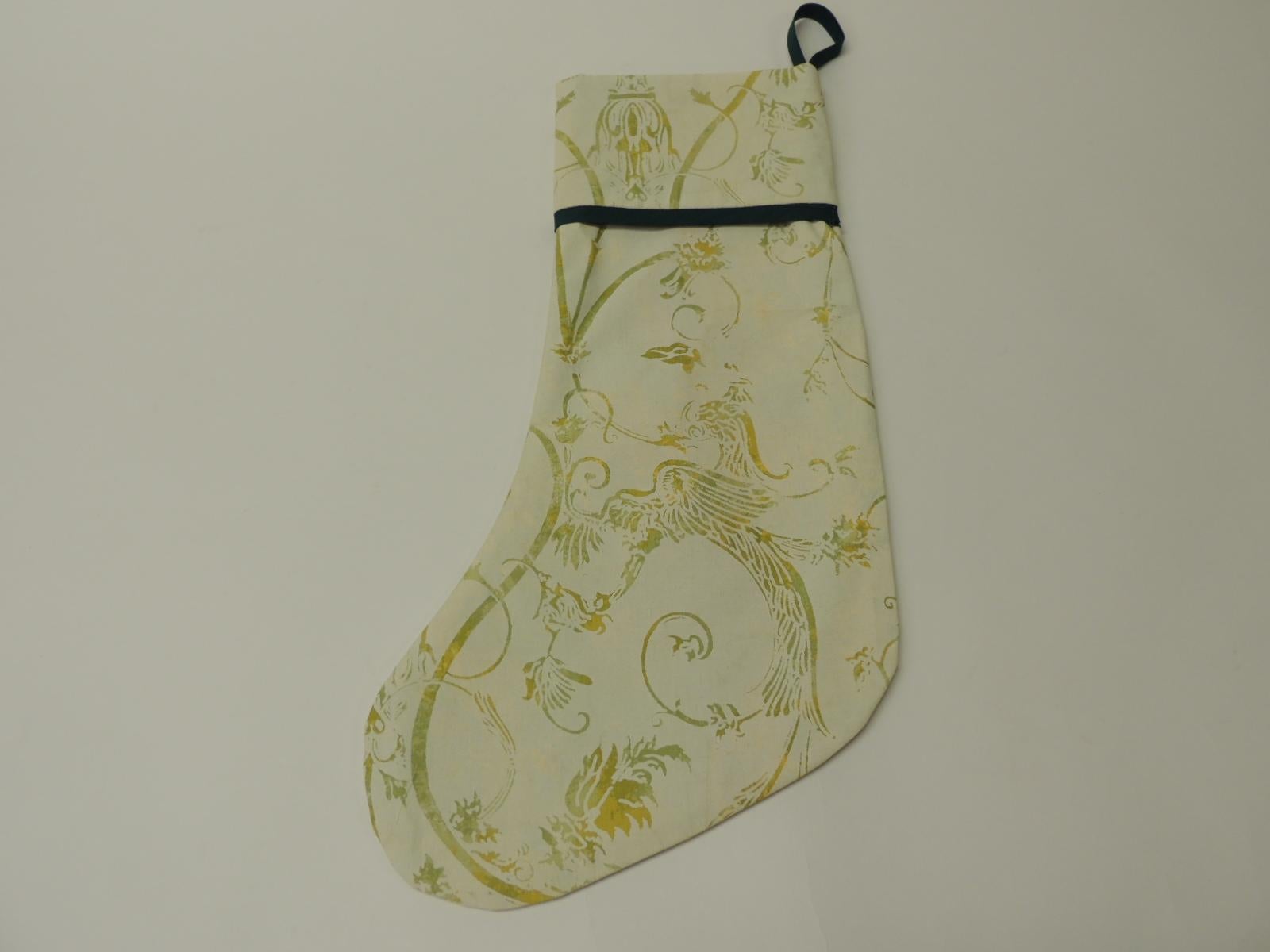 American Artisanal  Green Holiday Gift Stocking Double-Sided