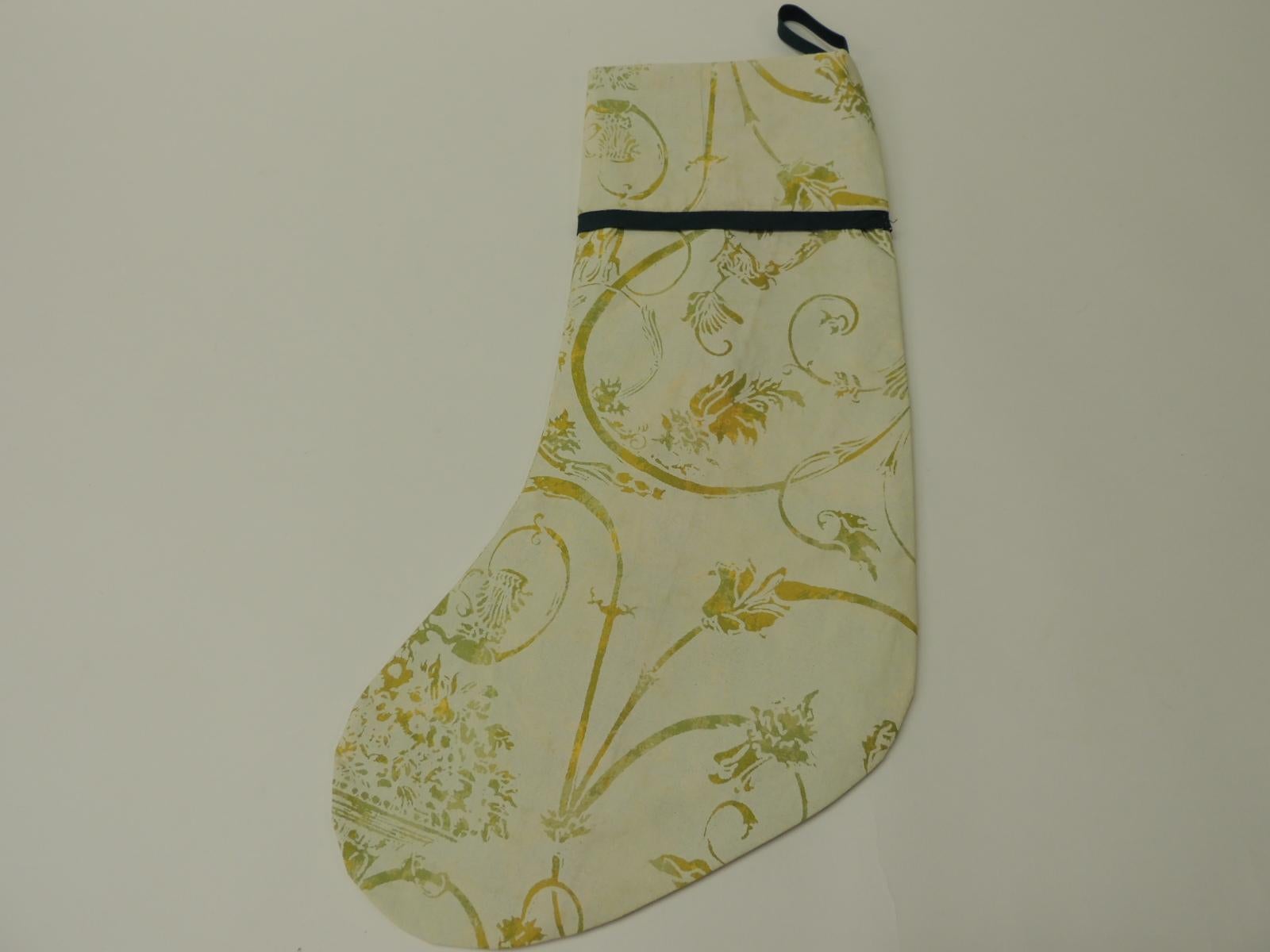 American Artisanal Green Holiday Gift Stocking Double-Sided