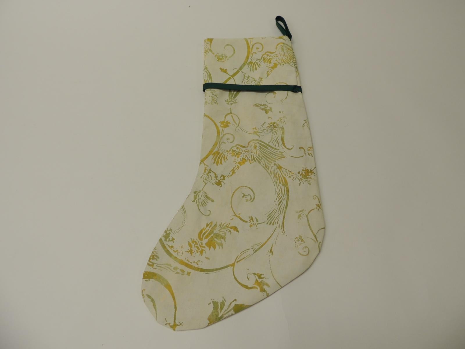 American Artisanal Green Holiday Gift Stocking Double-Sided