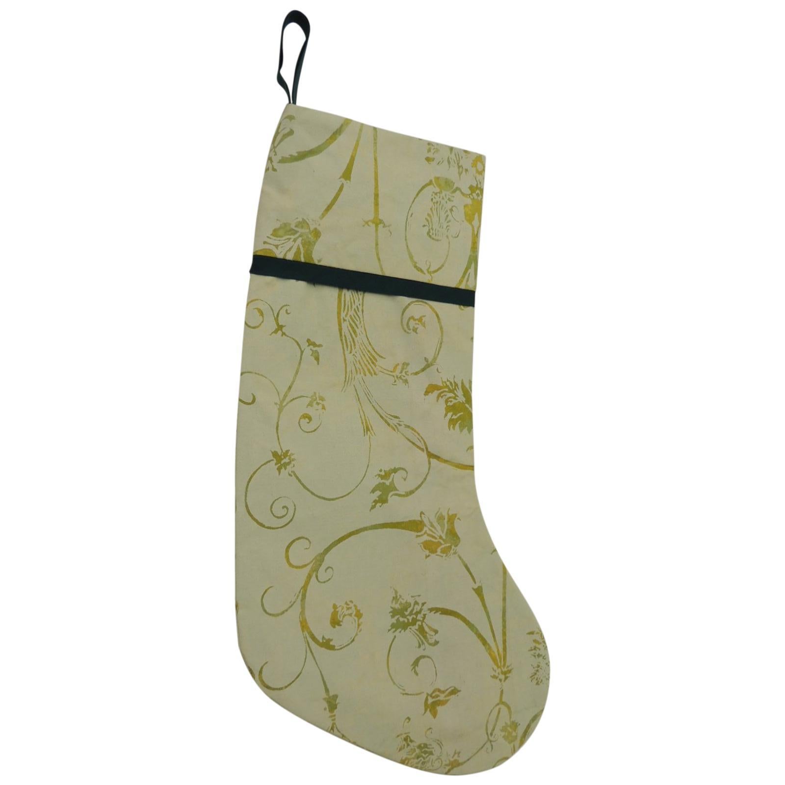 Artisanal Green Holiday Gift Stocking Double-Sided