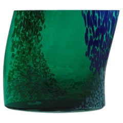 Kunsthandwerkliche Vase aus grünem Muranoglas, 1970er Jahre Italienisches Design