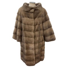 Artisanal Grey Mink Short Fur Coat M