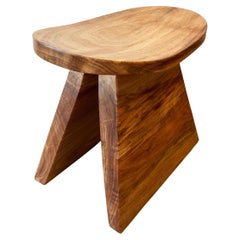 Artisanal Hand Carved Solid Wood Huanco Stool