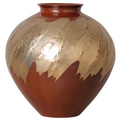 Artisanal Hand-Hammered Copper Vase by Renowned Gyokusendo