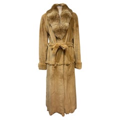 Artisanal Honey Shaved Mink Fur Coat M
