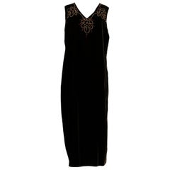 Artisanal Italian Brown Velvet Dress