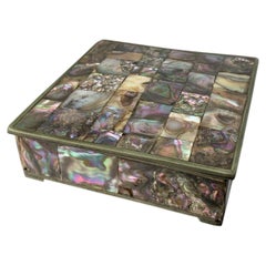 Artisanal Jewelry Box with Abalone and Alpaca, Mexico, Circa 1980