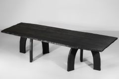 Artisanal Large Dining Table by Vincent Vincent Model 80/20 in Burnt Wood