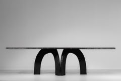 Artisanal Large Dining Table by Vincent Vincent Model 80/20 in Burnt Wood