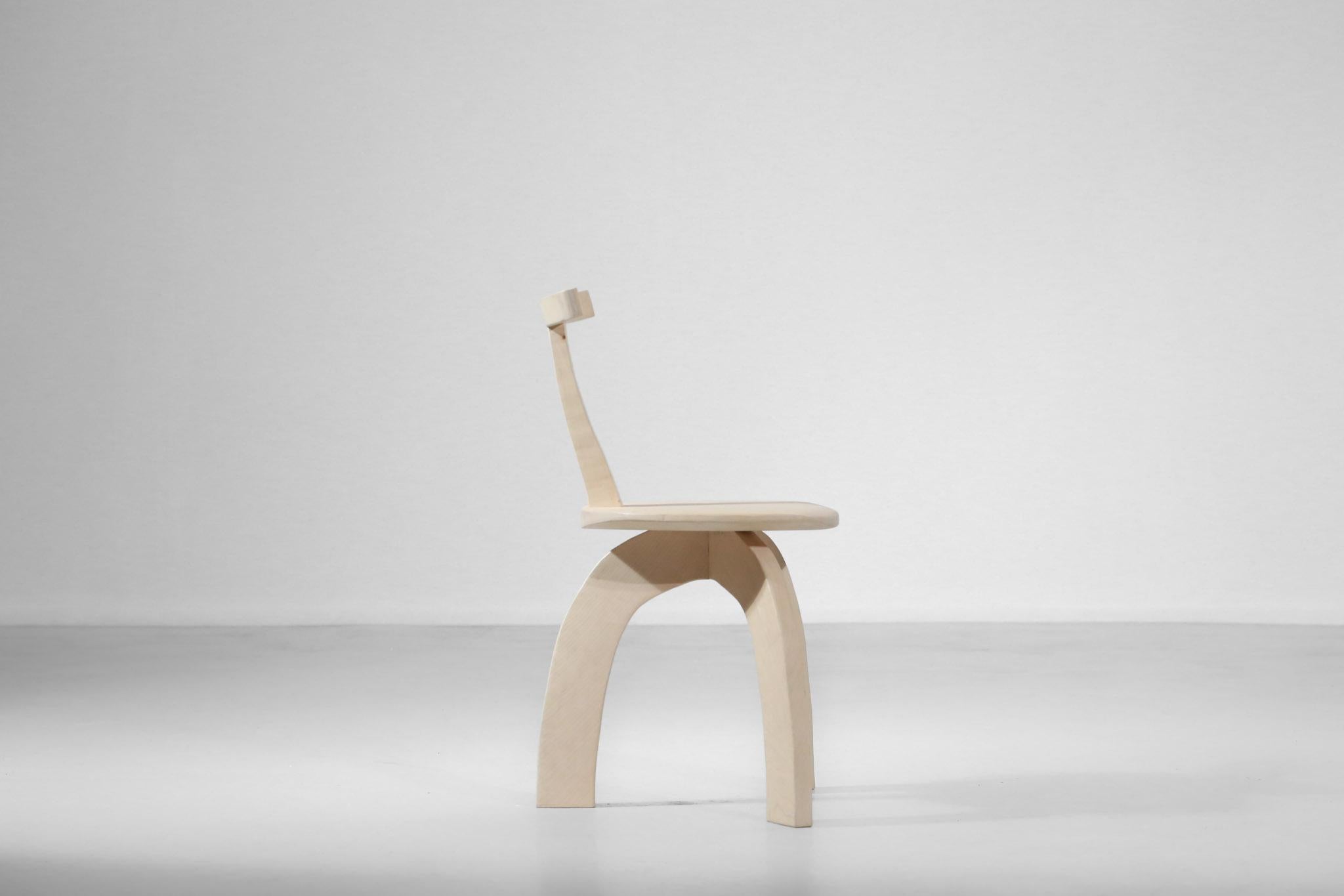 Artisanal Modern 80/20 Oak or Sycamore Chair Created by Vincent Vincent For Sale 4
